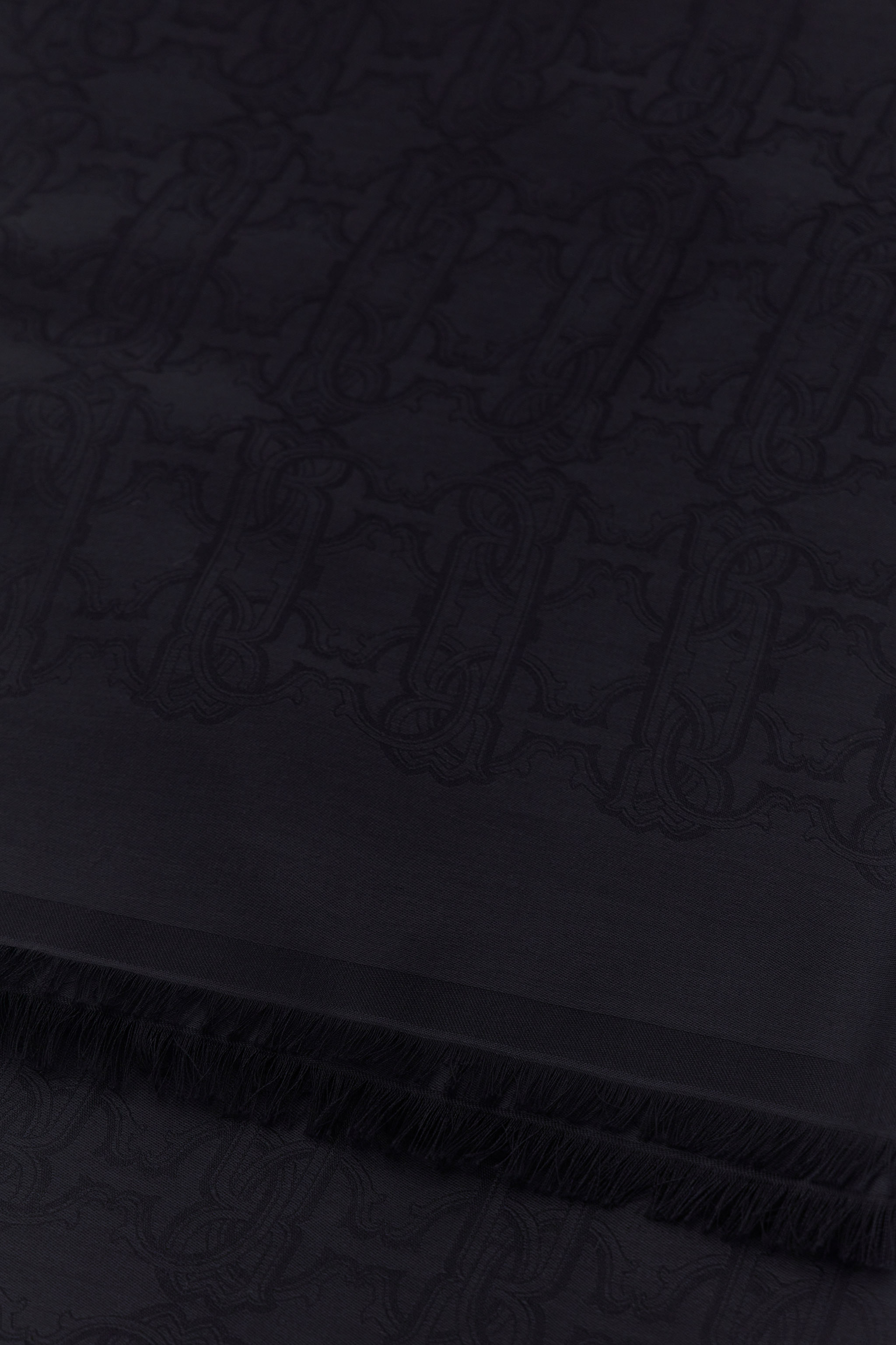 Roberto Cavalli Stole With Rc Monogram Print In Black