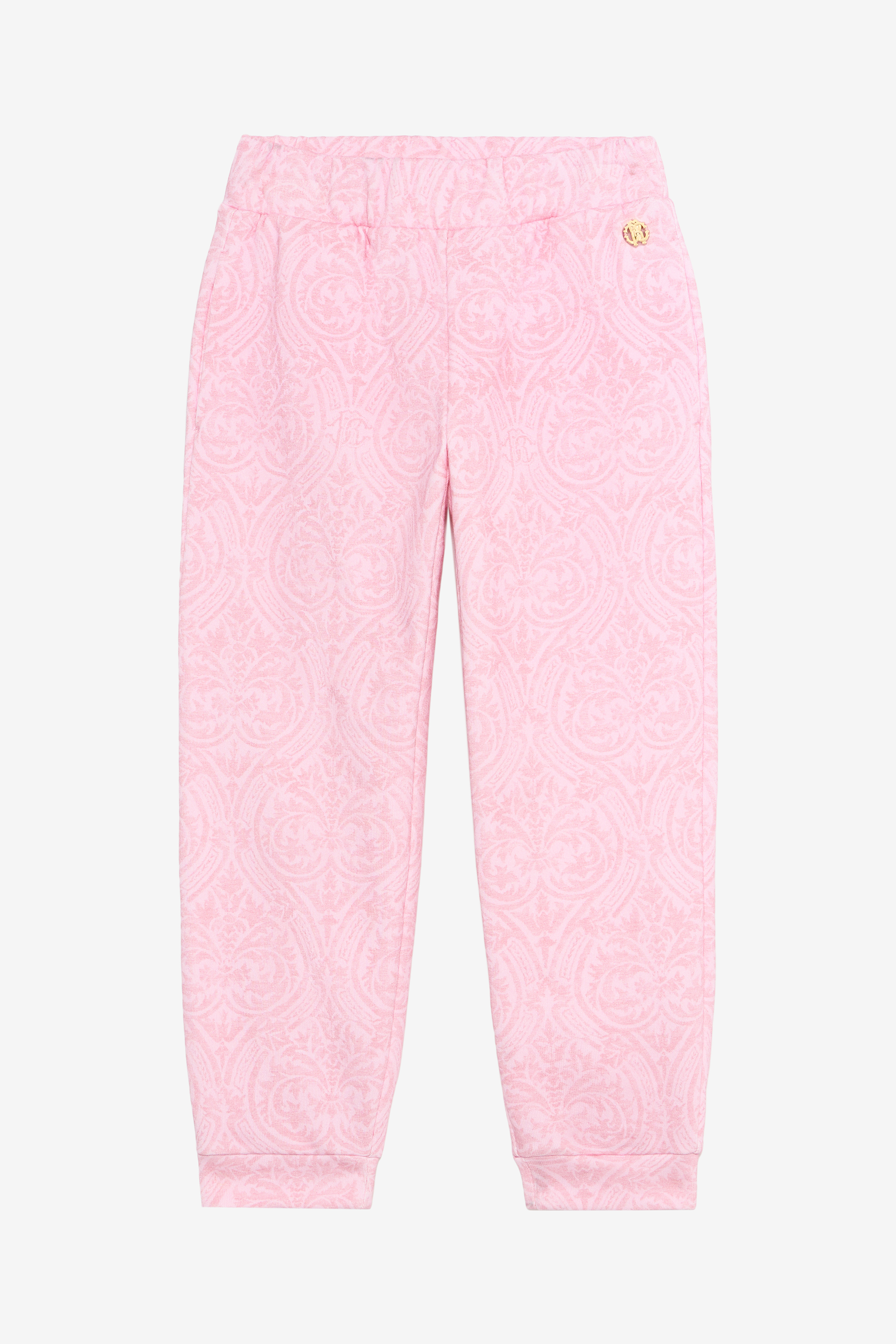 Roberto Cavalli Girls Pink Jacquard Pants - Trousers Baby Rose