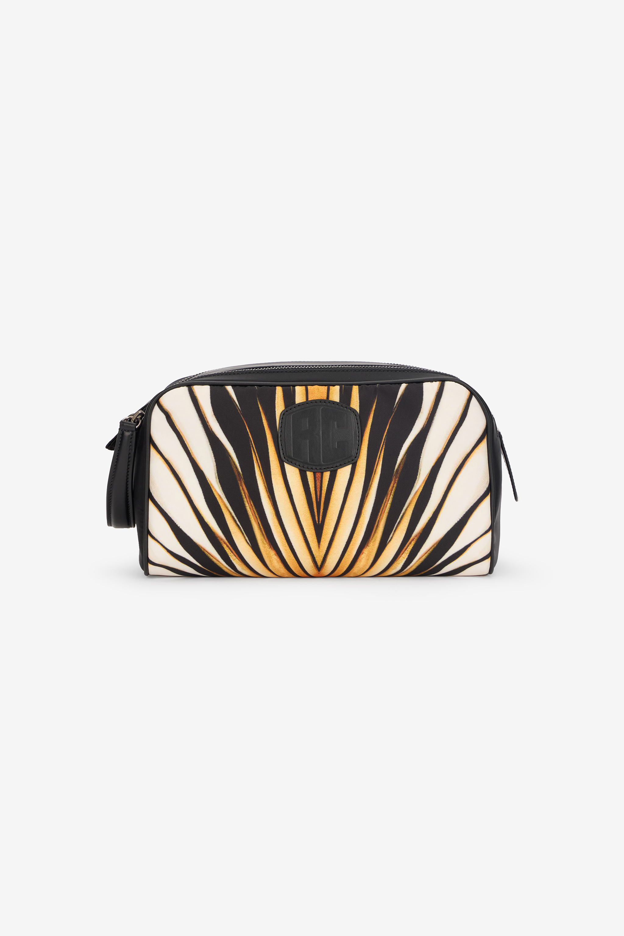 Roberto Cavalli Men's Gold Pouch With Ray Of Print - Bags & Accessories