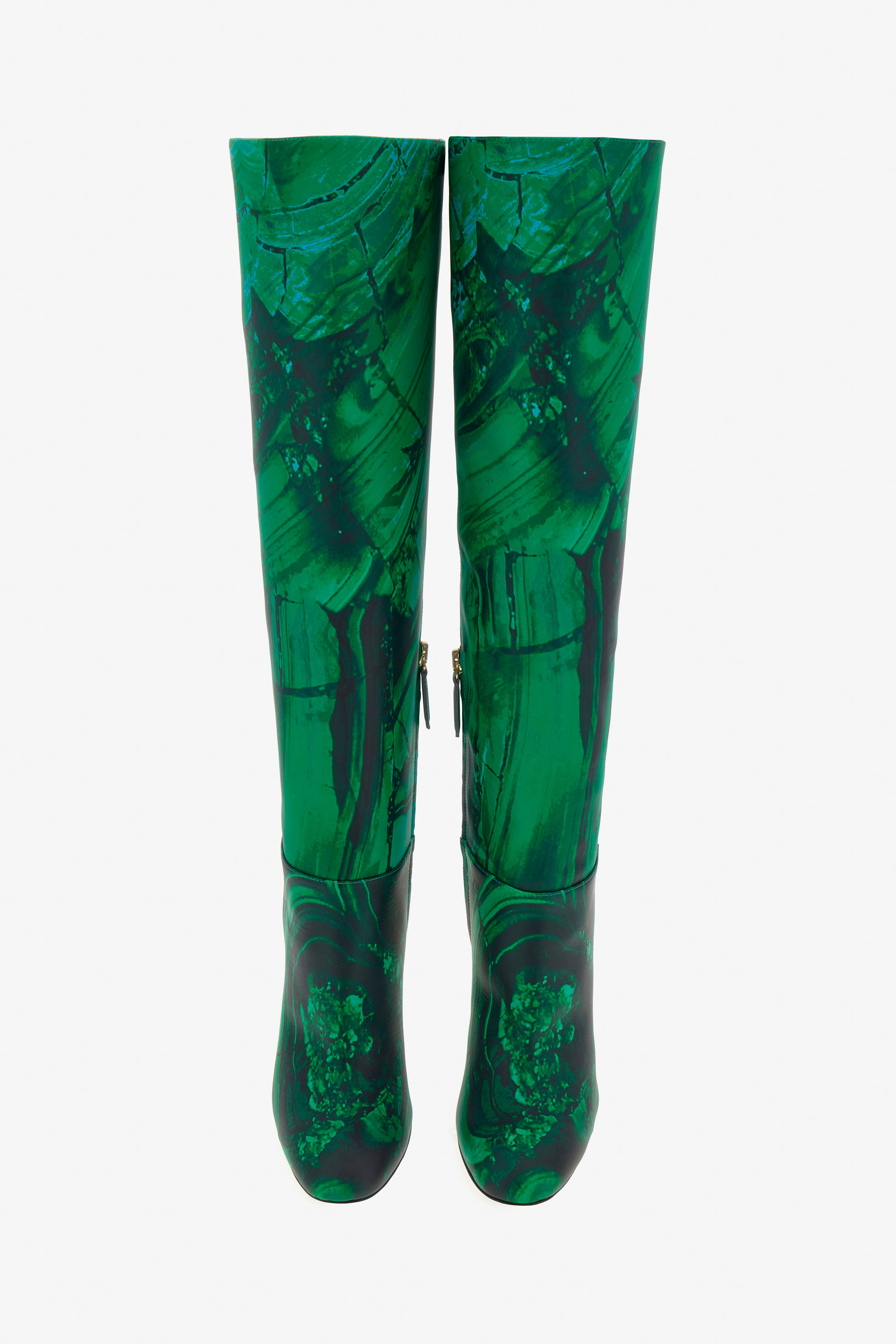 Roberto Cavalli Malachite Print Boots In Green