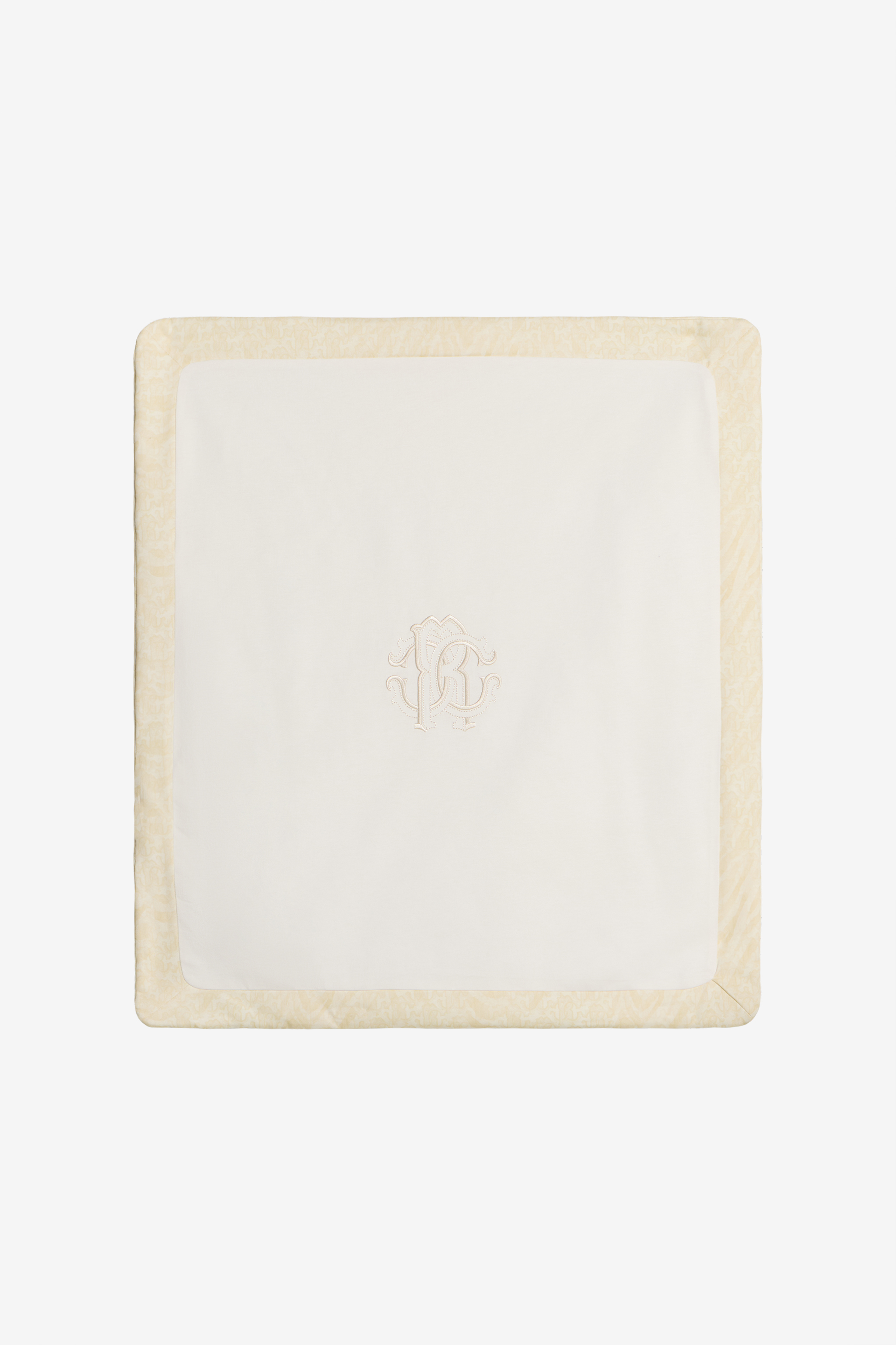 Roberto Cavalli Ivory Monogram Zebra Print Blanket - Accessories