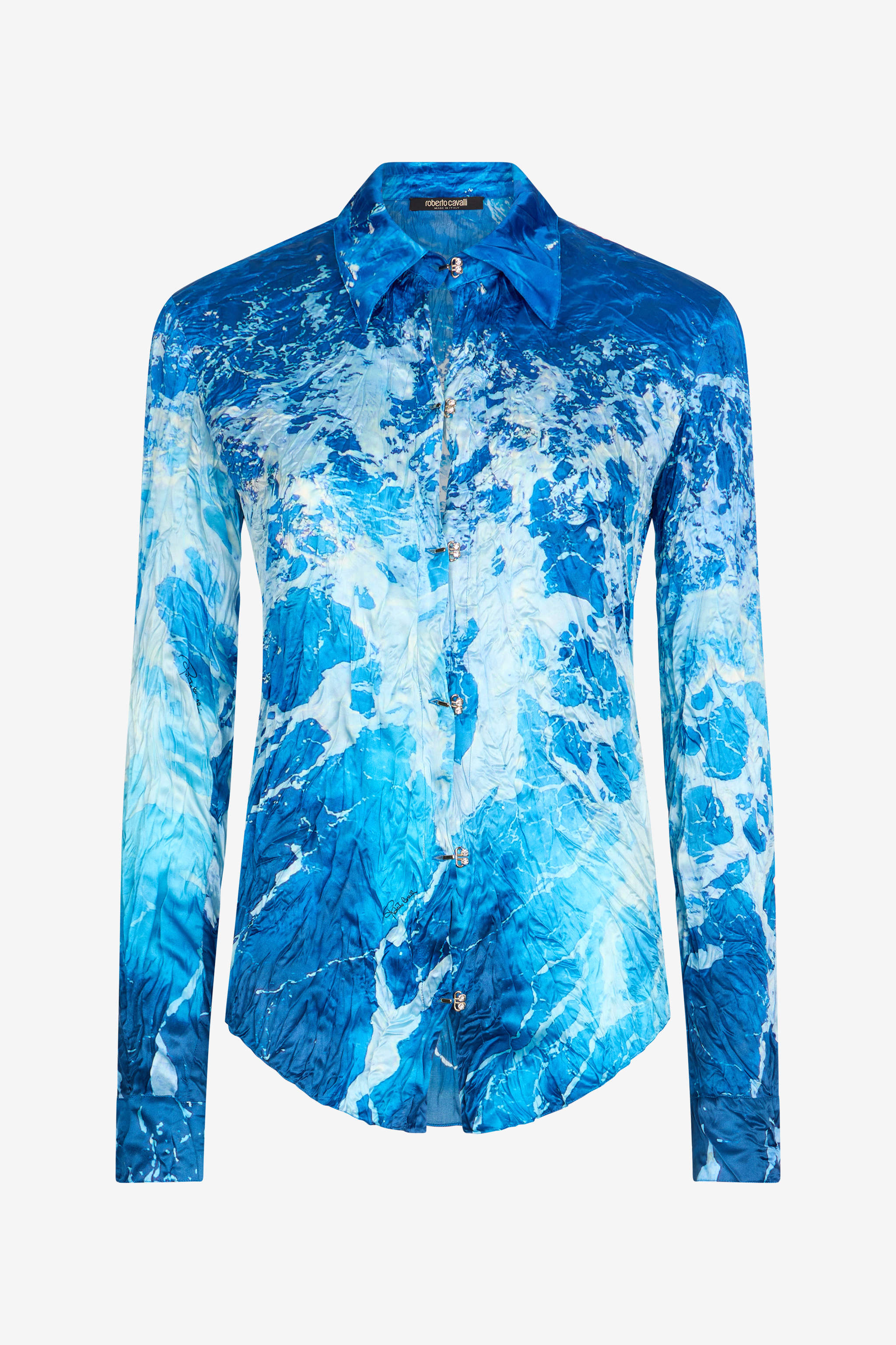 Roberto Cavalli Femme Bleu Chemise Stretto Di Messina - Prêt-À-Porter