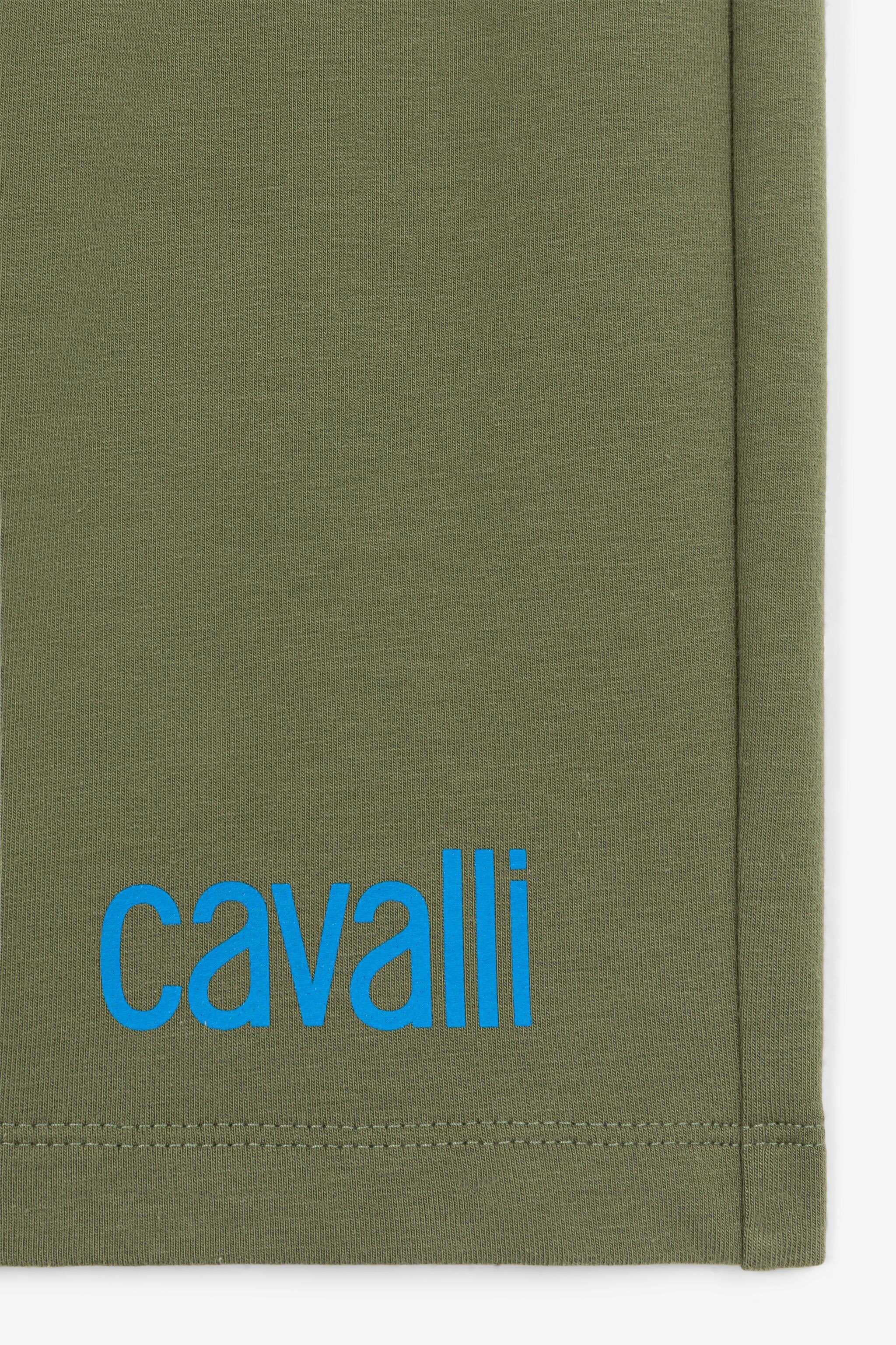 Roberto Cavalli Logo-print Shorts In Dark Green
