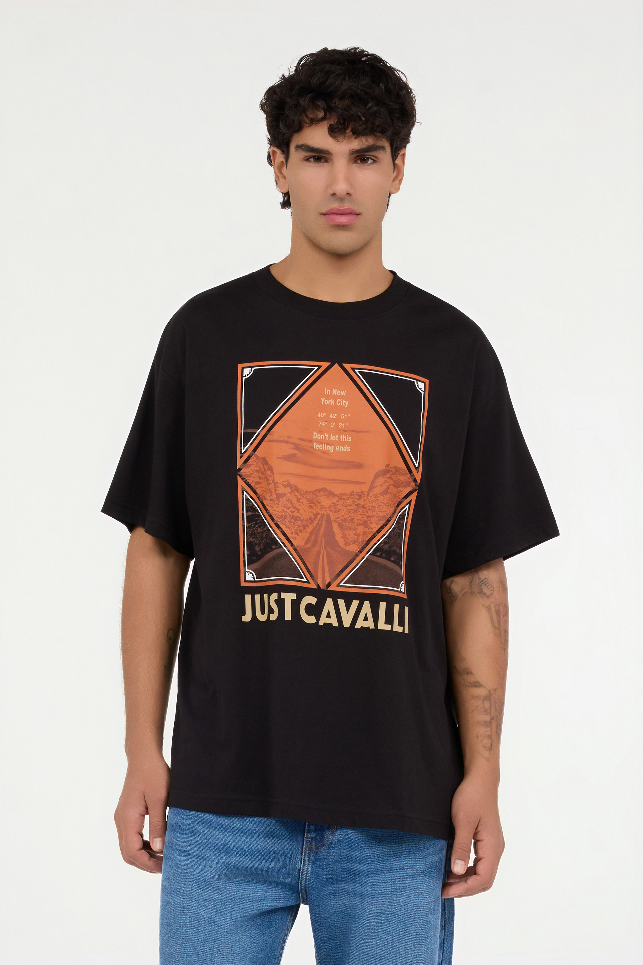 Black T-Shirt with Graphic and Logo