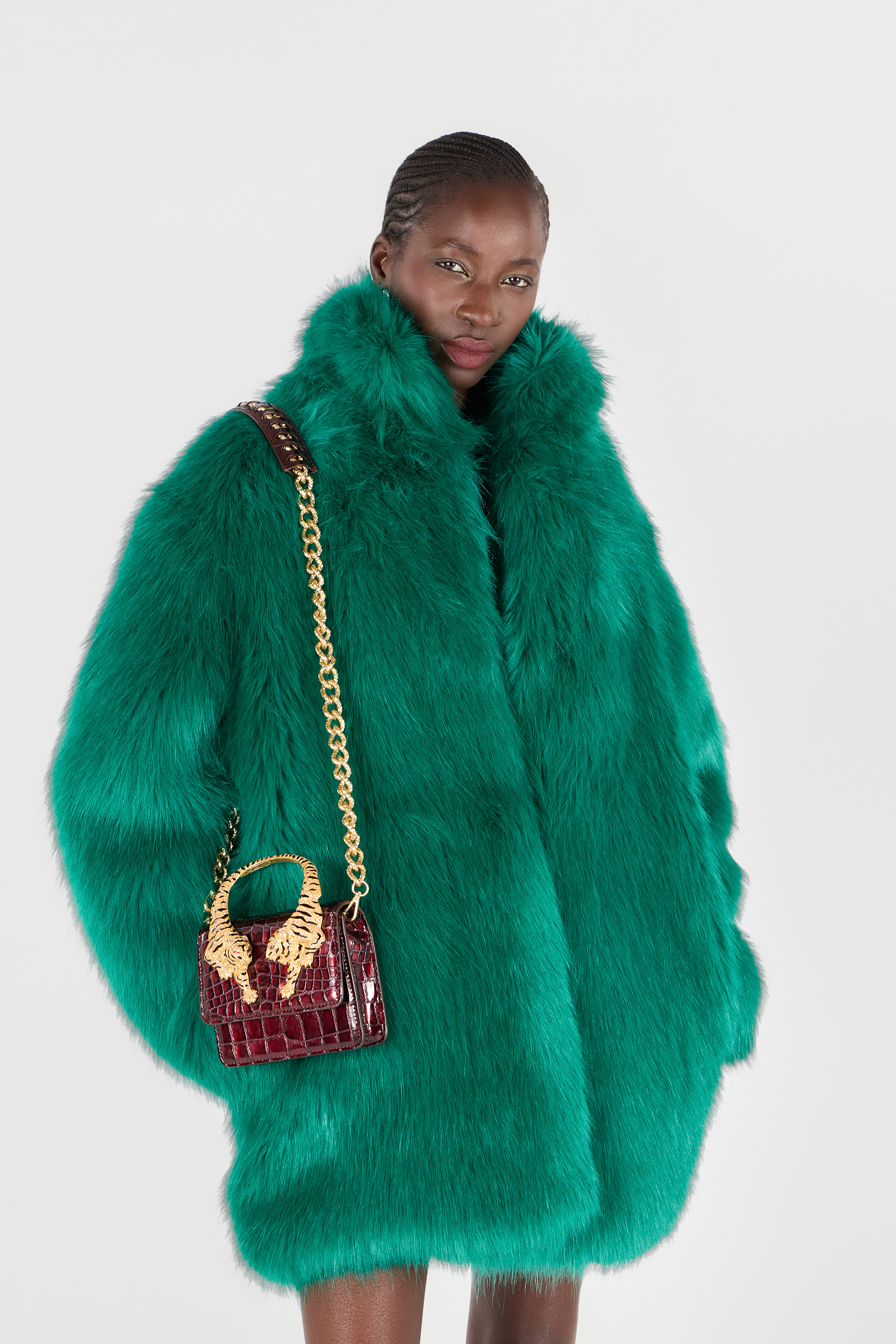 Roberto Cavalli Crocodile-print Roar Bag In Dark Red