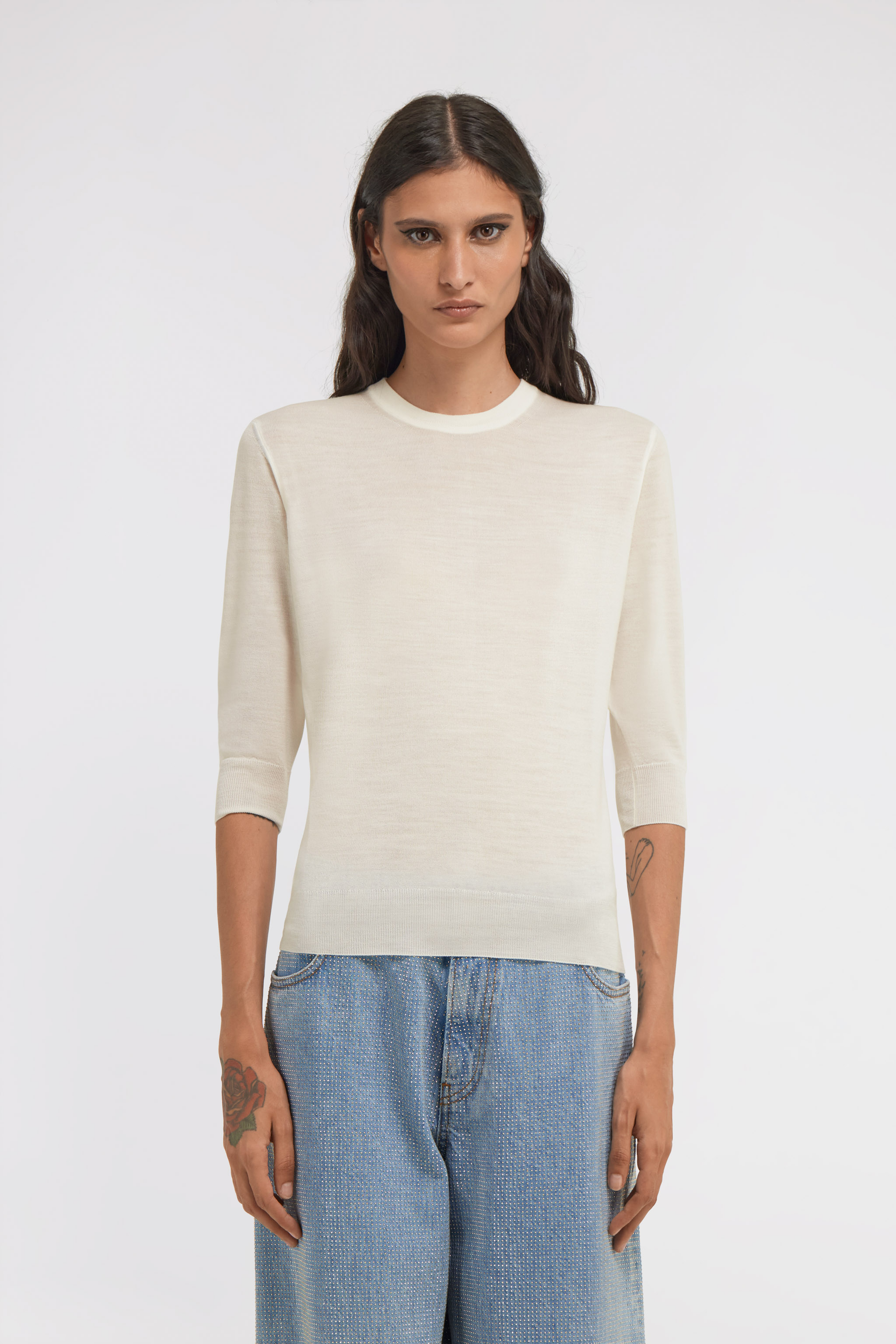 Roberto Cavalli Short-sleeved Sweater In White