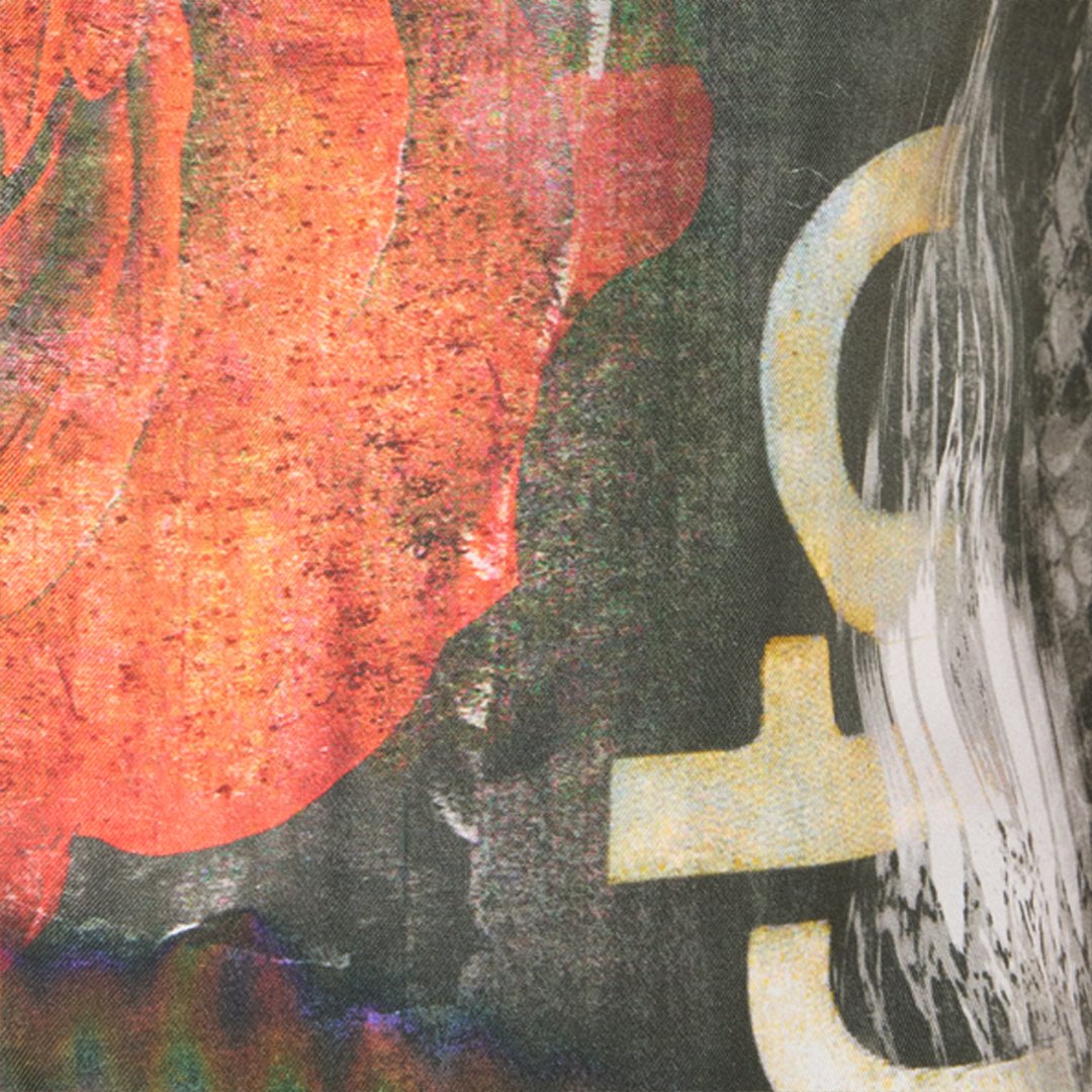 Silk Shirt With Roses And Snakes Print