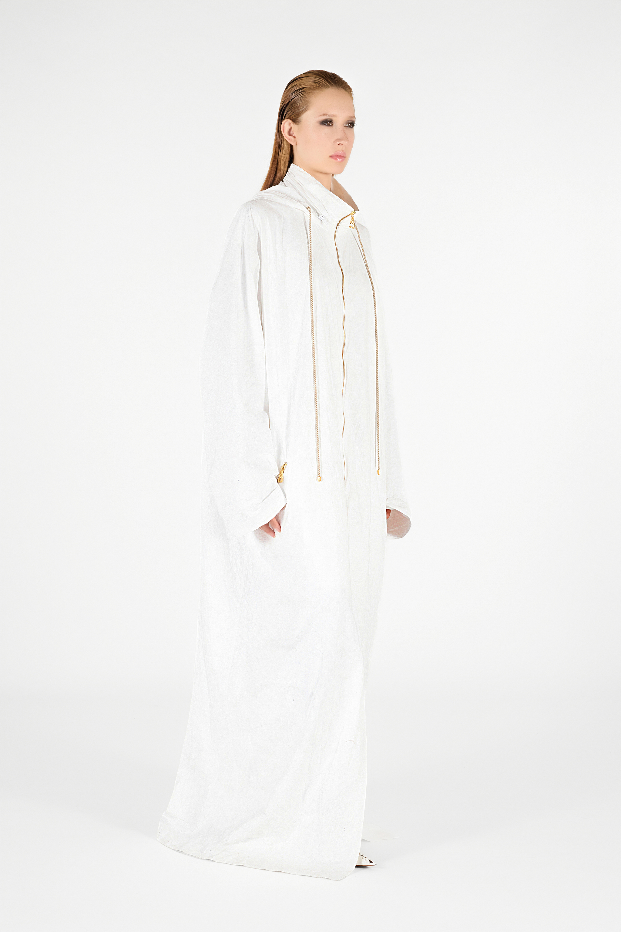 Roberto Cavalli Mantel Mit Kapuze Und Wall-print In White