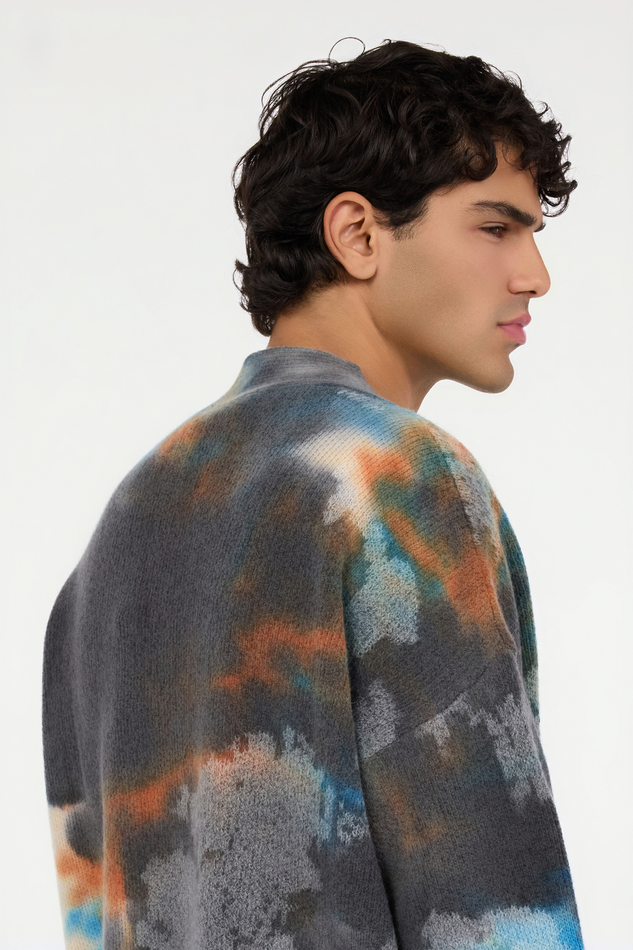 Multicolor sweater with Rusty Stain print