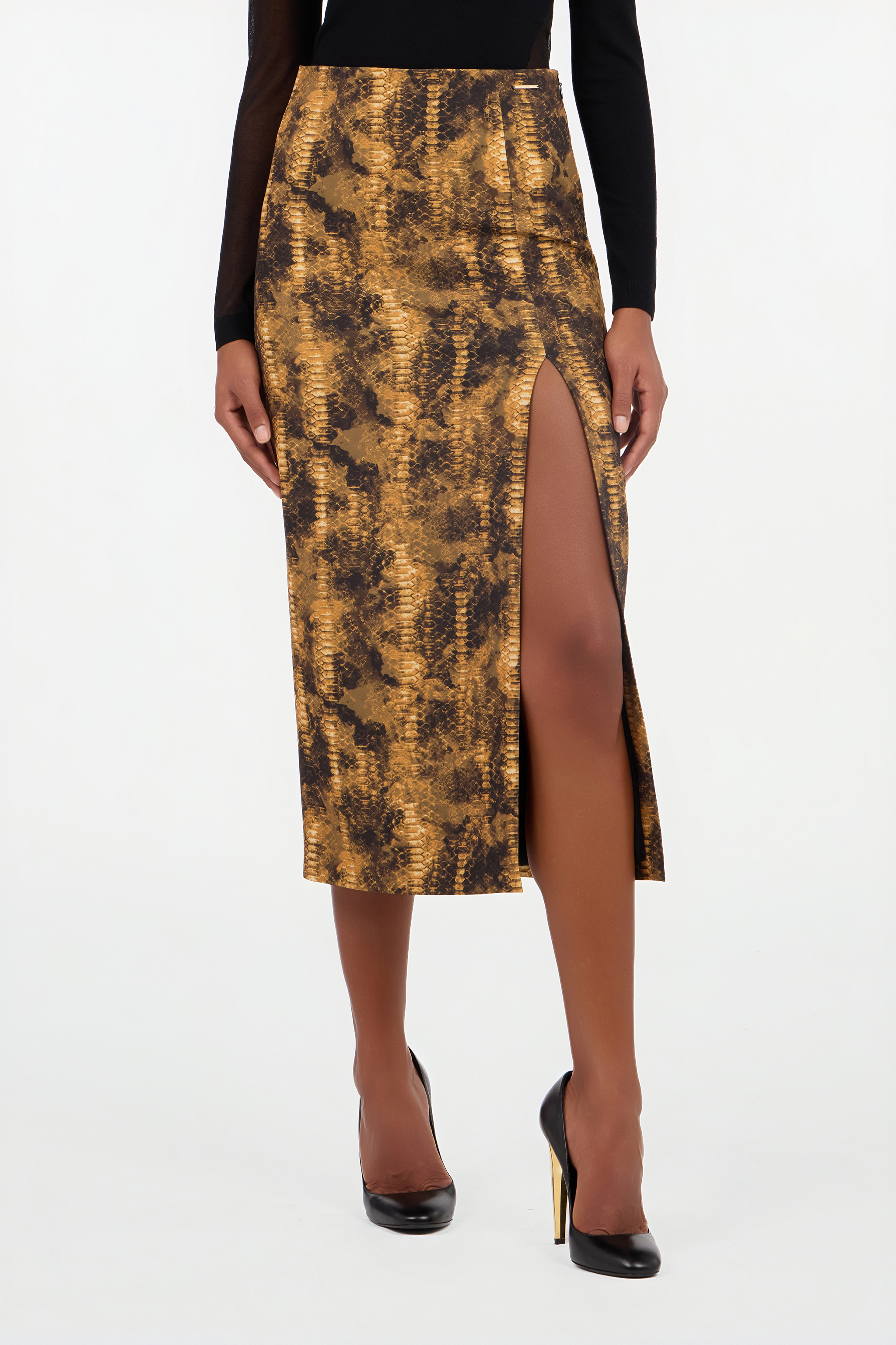 Cobra Print Pencil Skirt