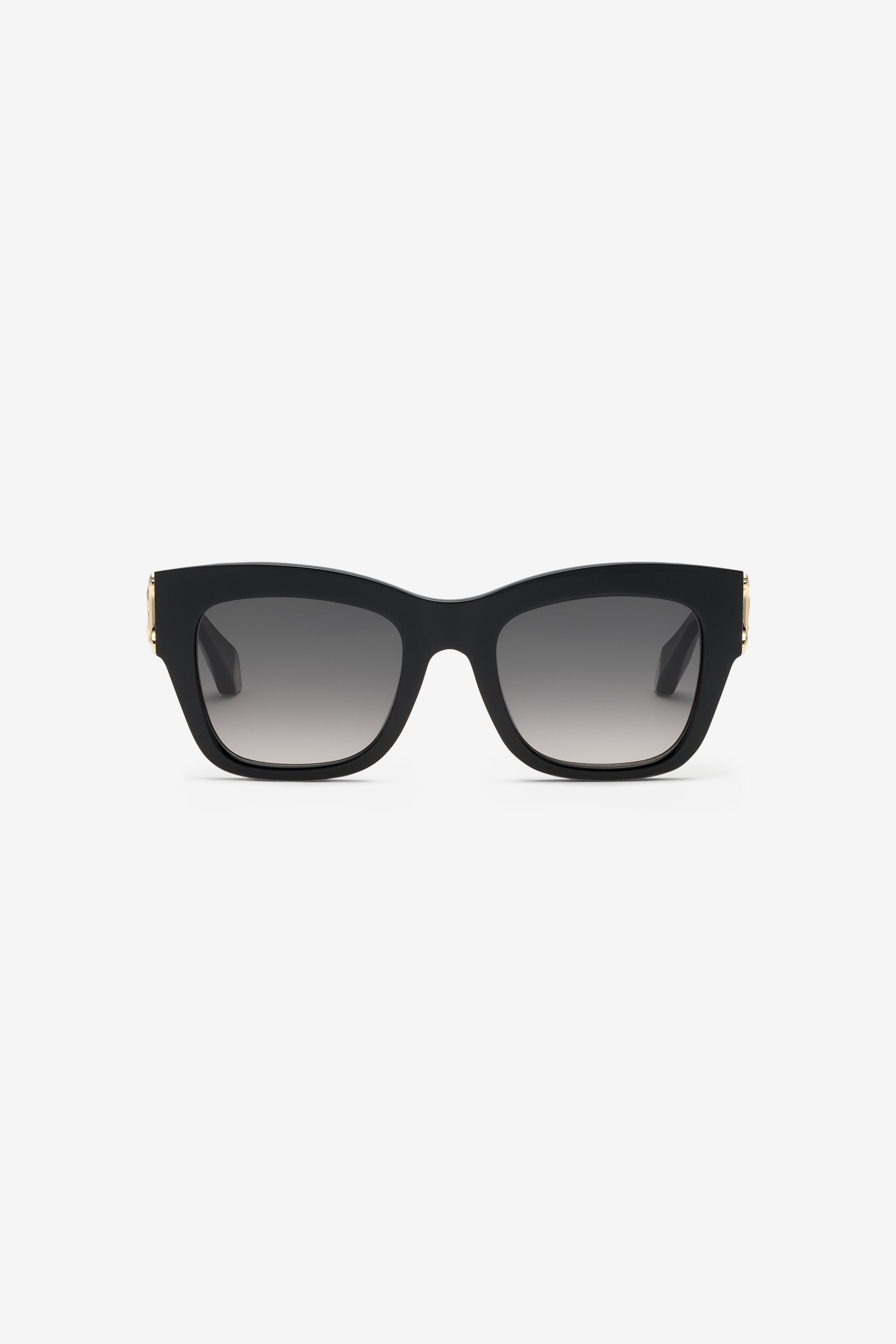 Roberto Cavalli Metal And Acetate Combination Sunglasses In Shiny Black
