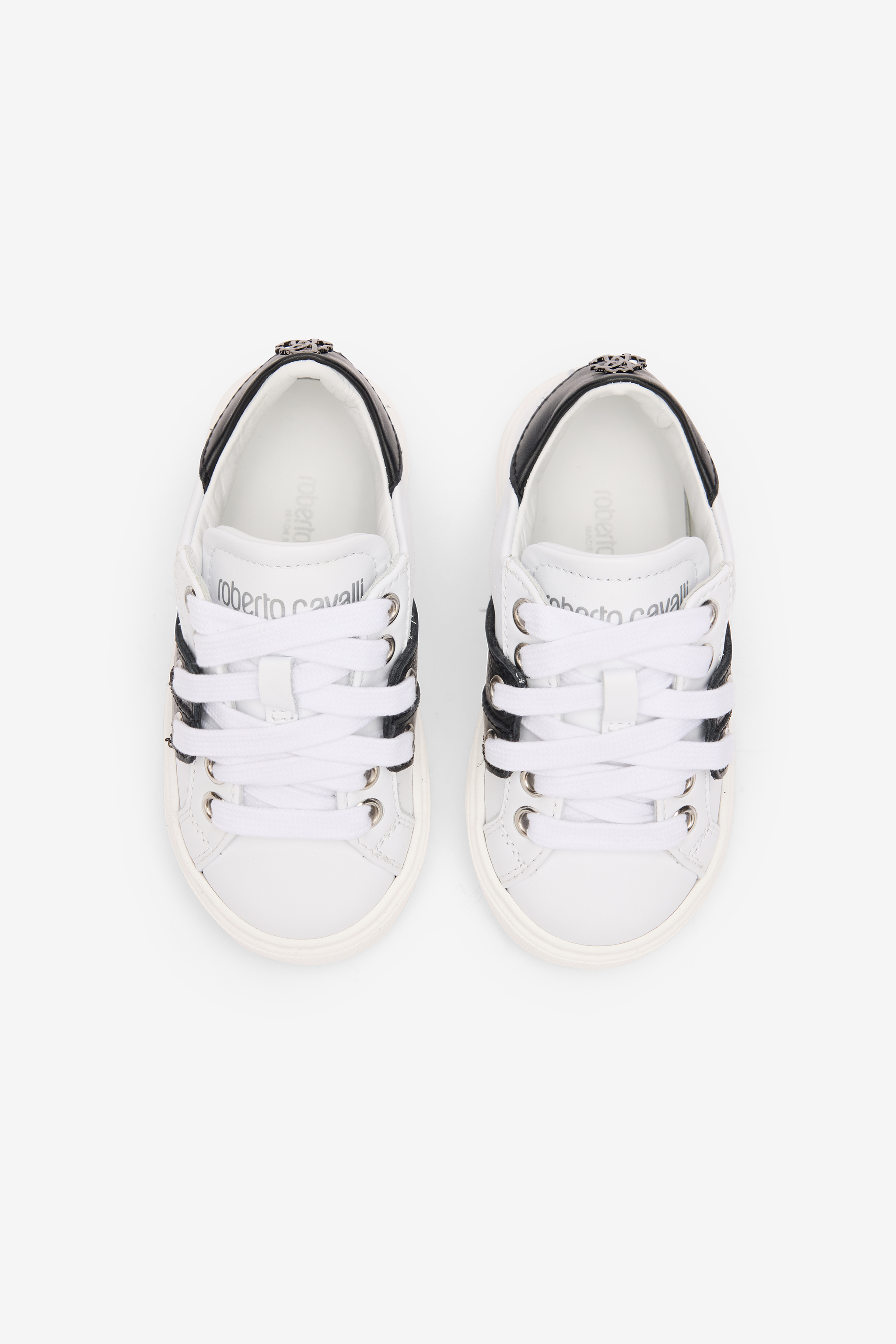 Roberto Cavalli Leather Sneakers With Contrasting Inserts