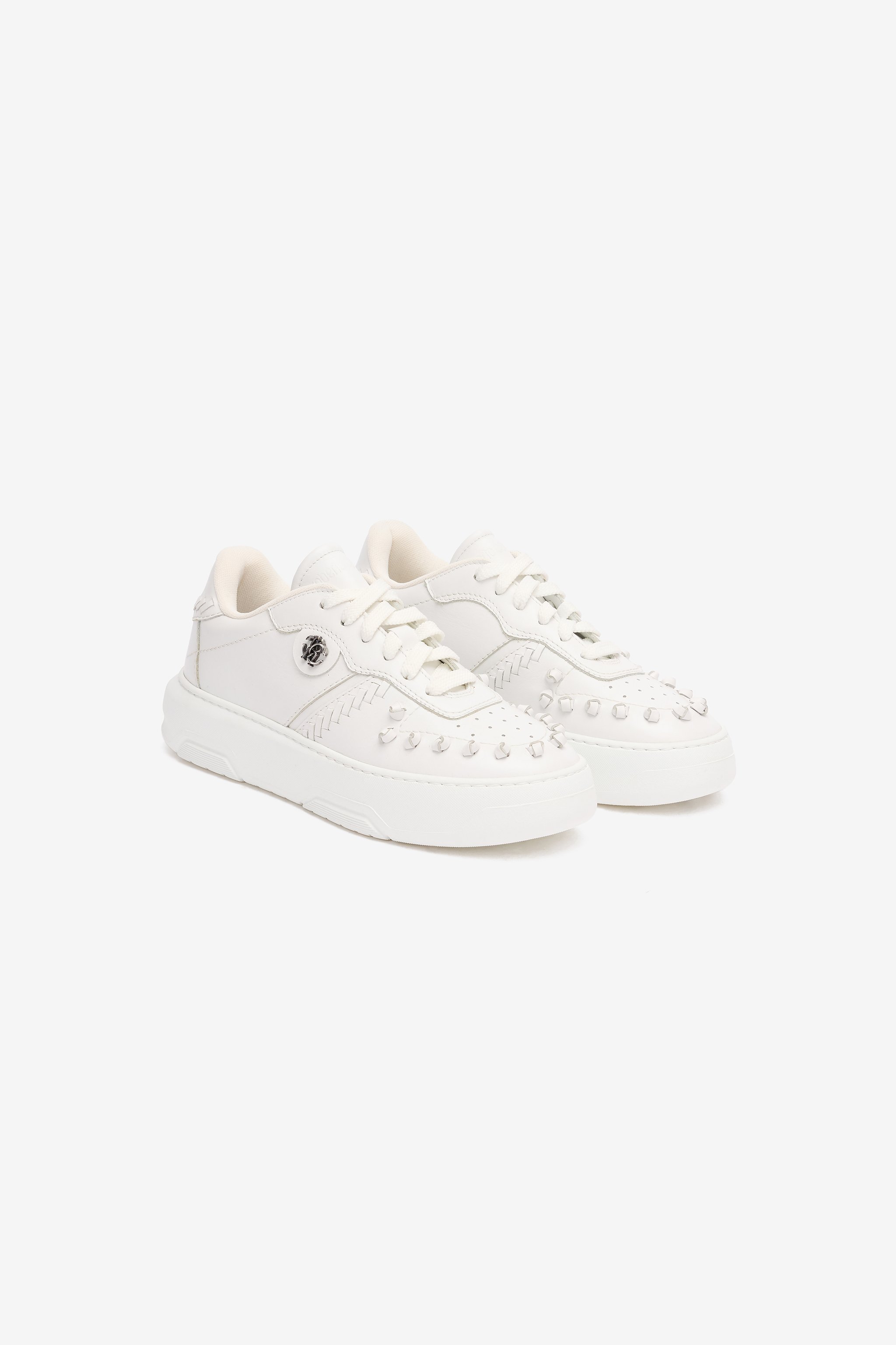Roberto Cavalli Sneakers With Embossed Inserts In White