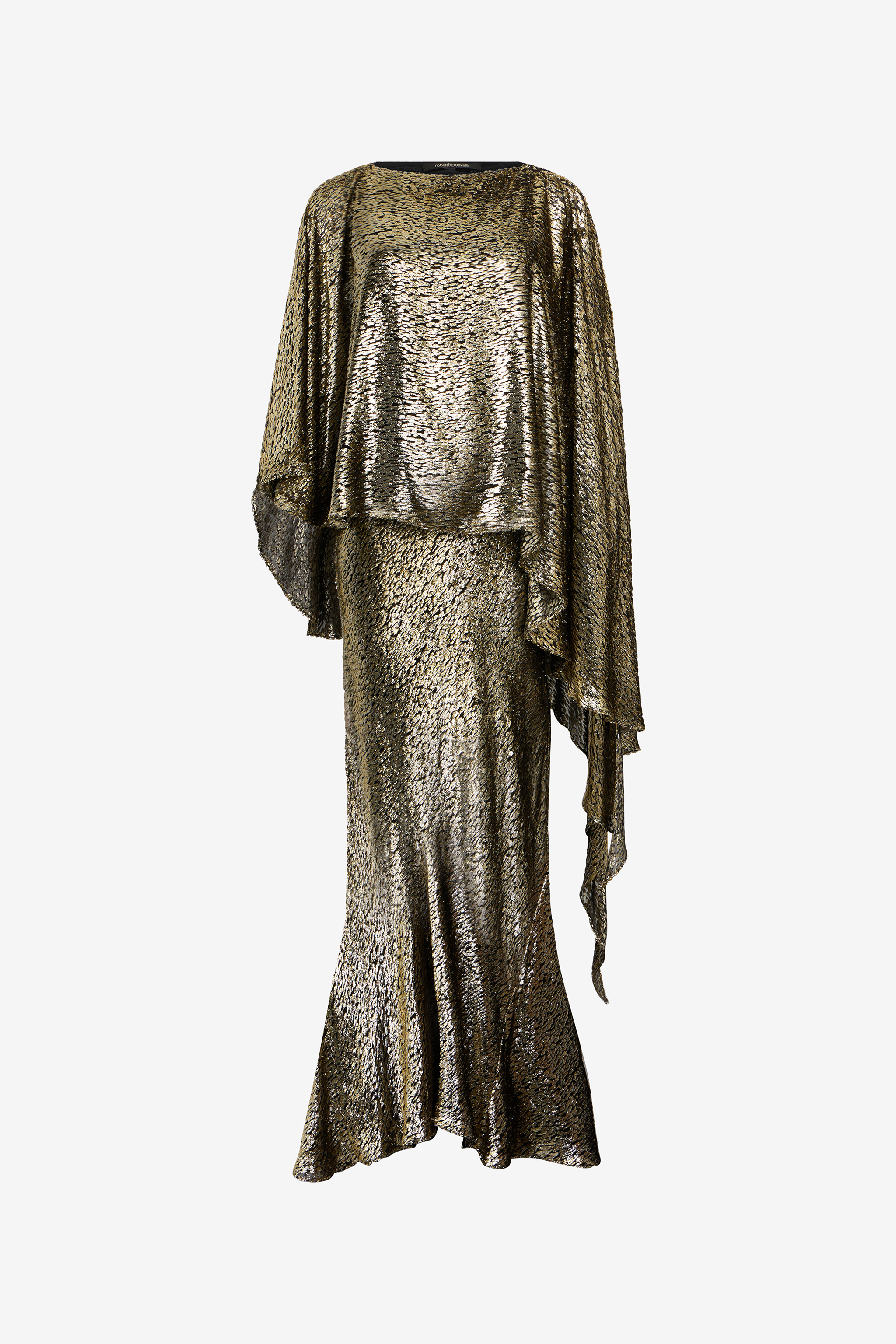 Roberto Cavalli Femme Robe Asymétrique En Lamé Doré - Robes Light Gold