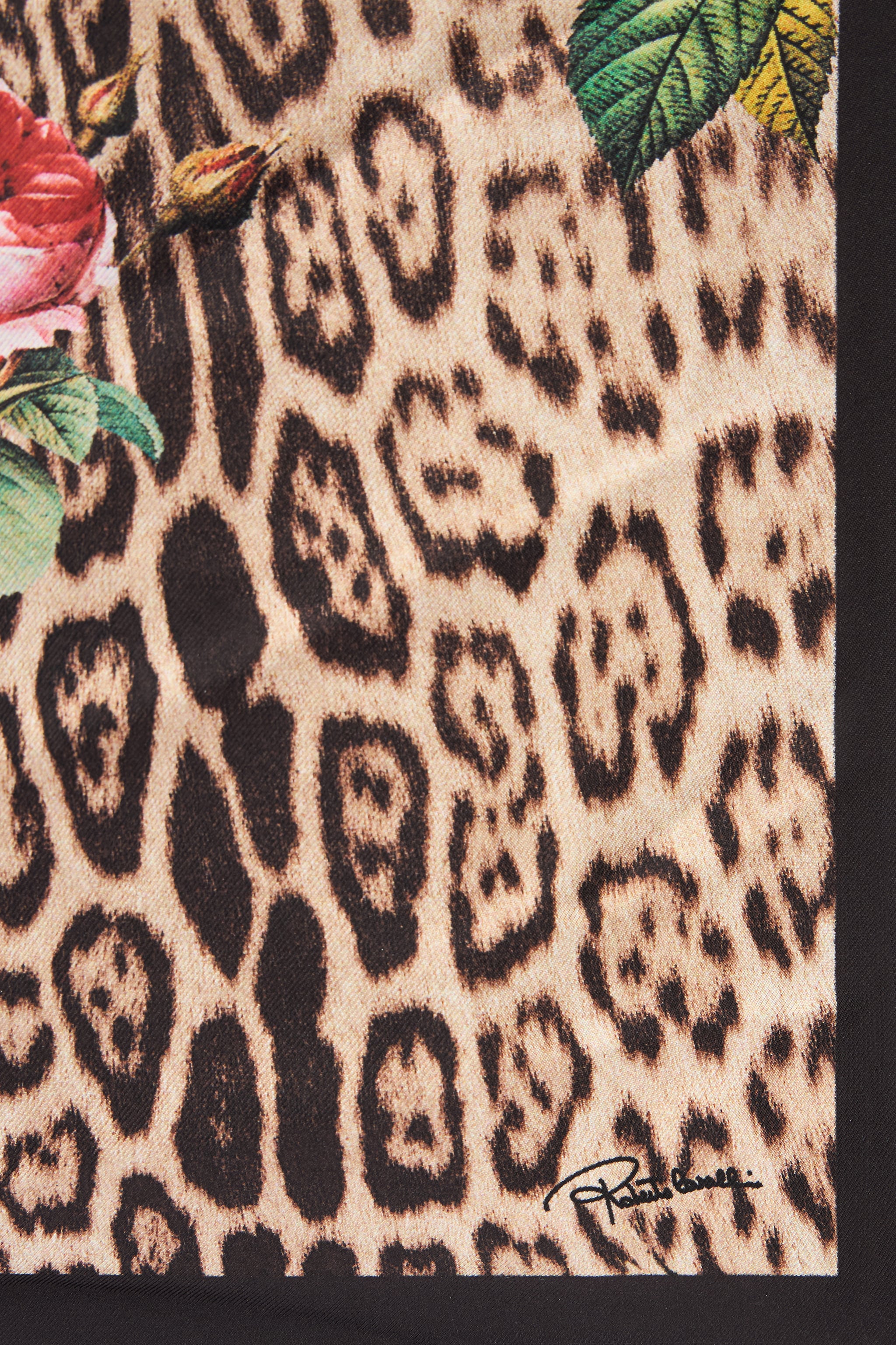 Roberto Cavalli Jaguar Roses Print Scarf | Thumbnail 2