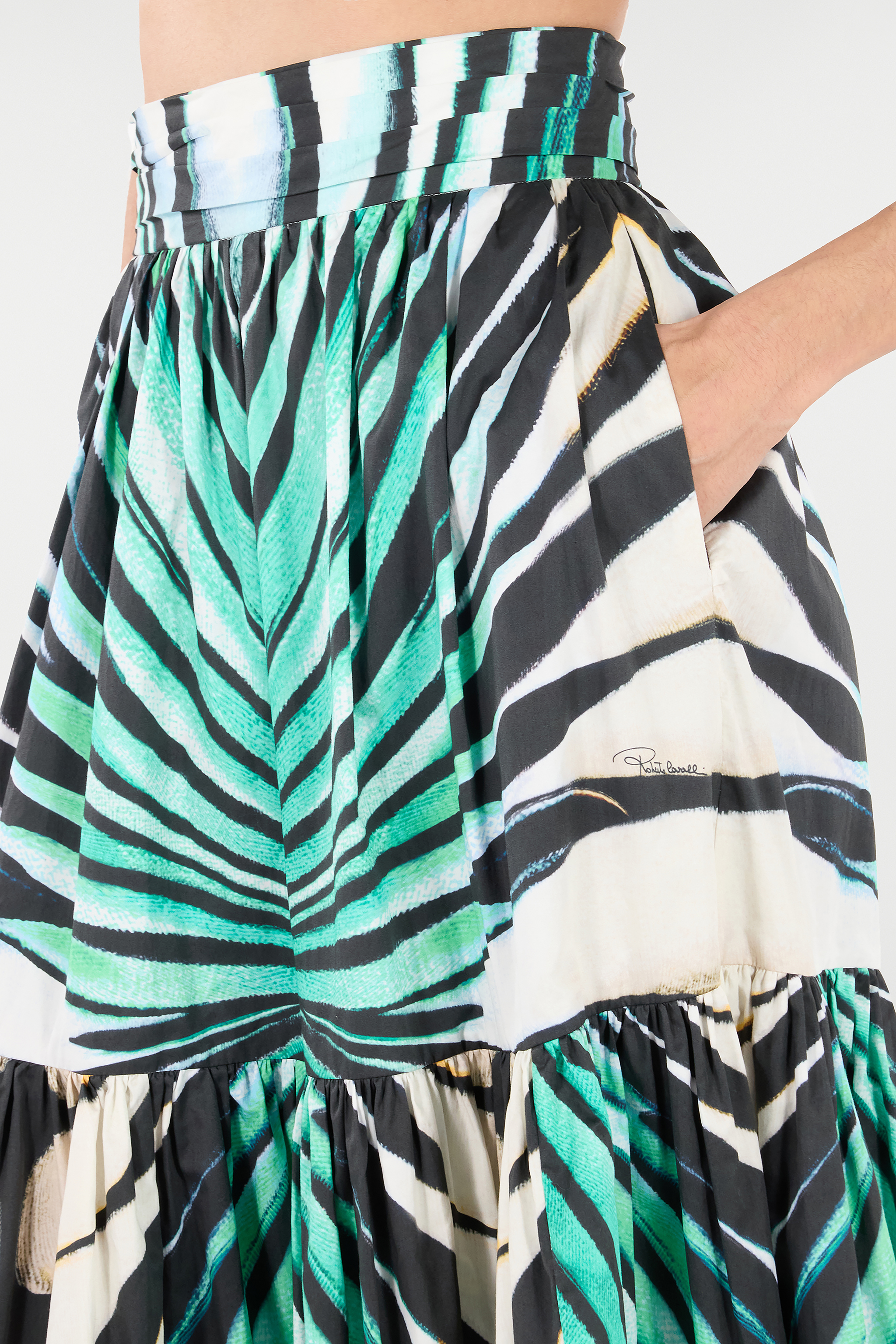 Roberto Cavalli Ray Of Sea Print Skirt