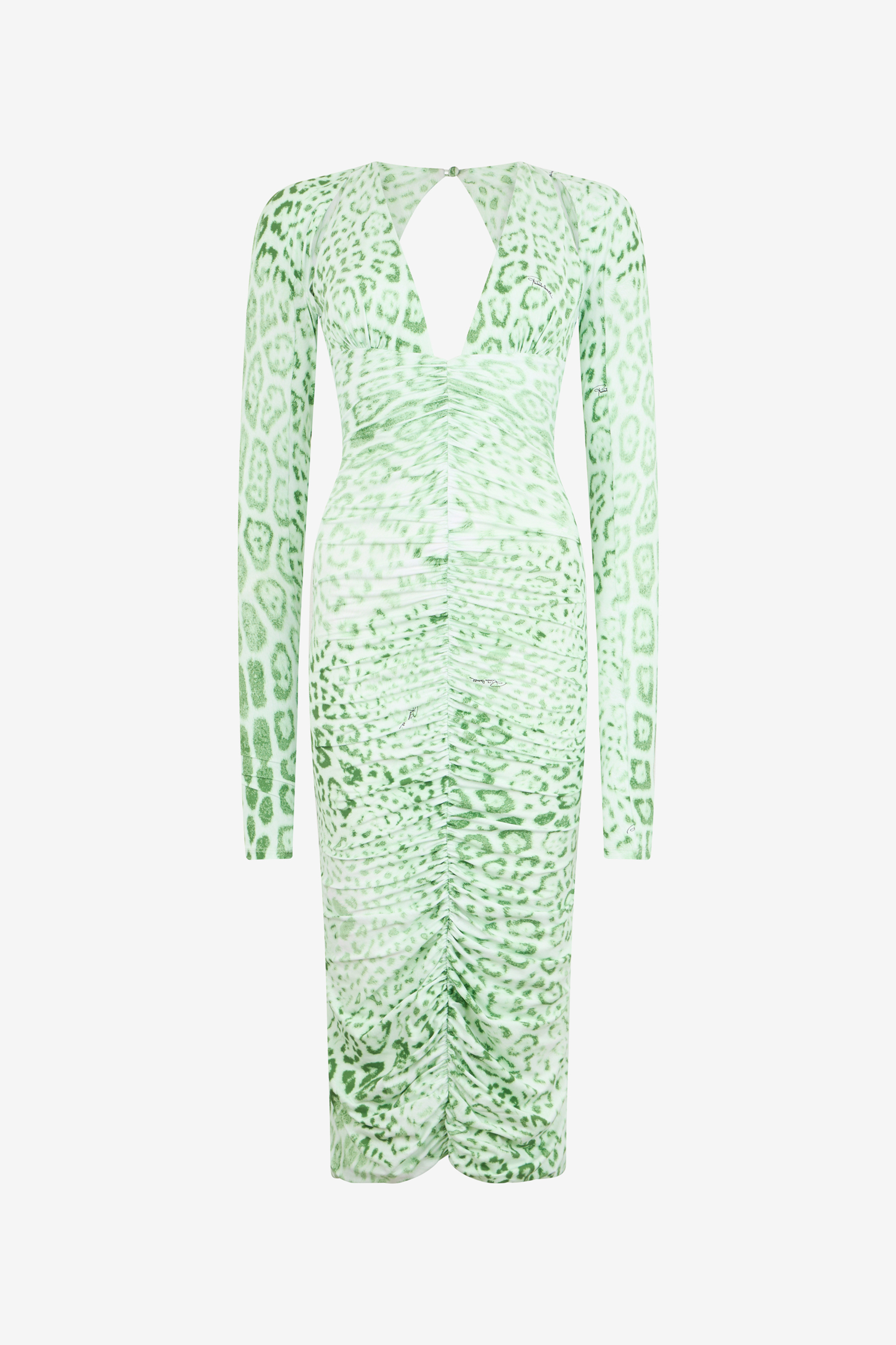 Roberto Cavalli Women's Green Jaguar Mint Print Midi Dress - Midi Dresses Pistachio