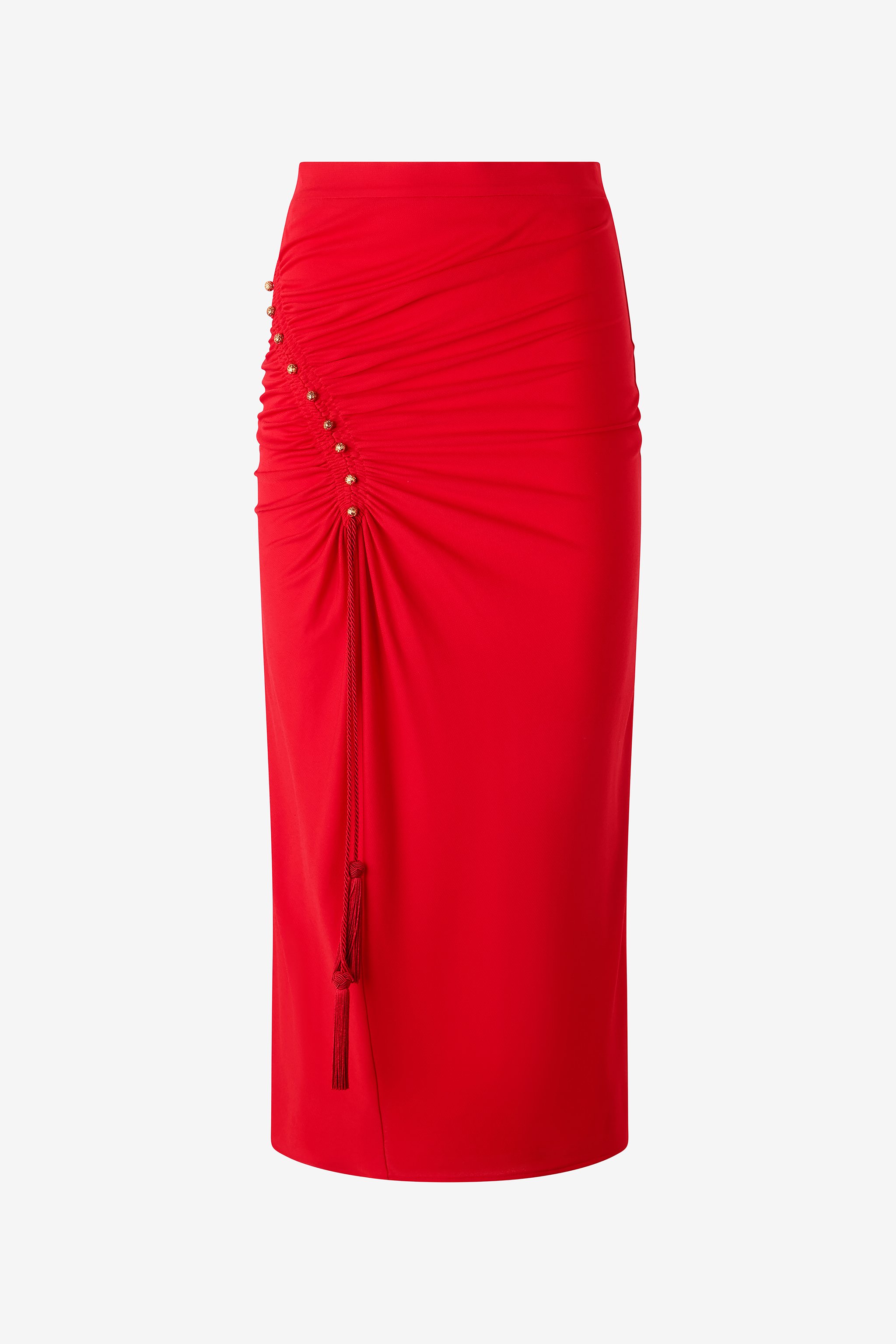 Midi Skirt With Ruched Detail