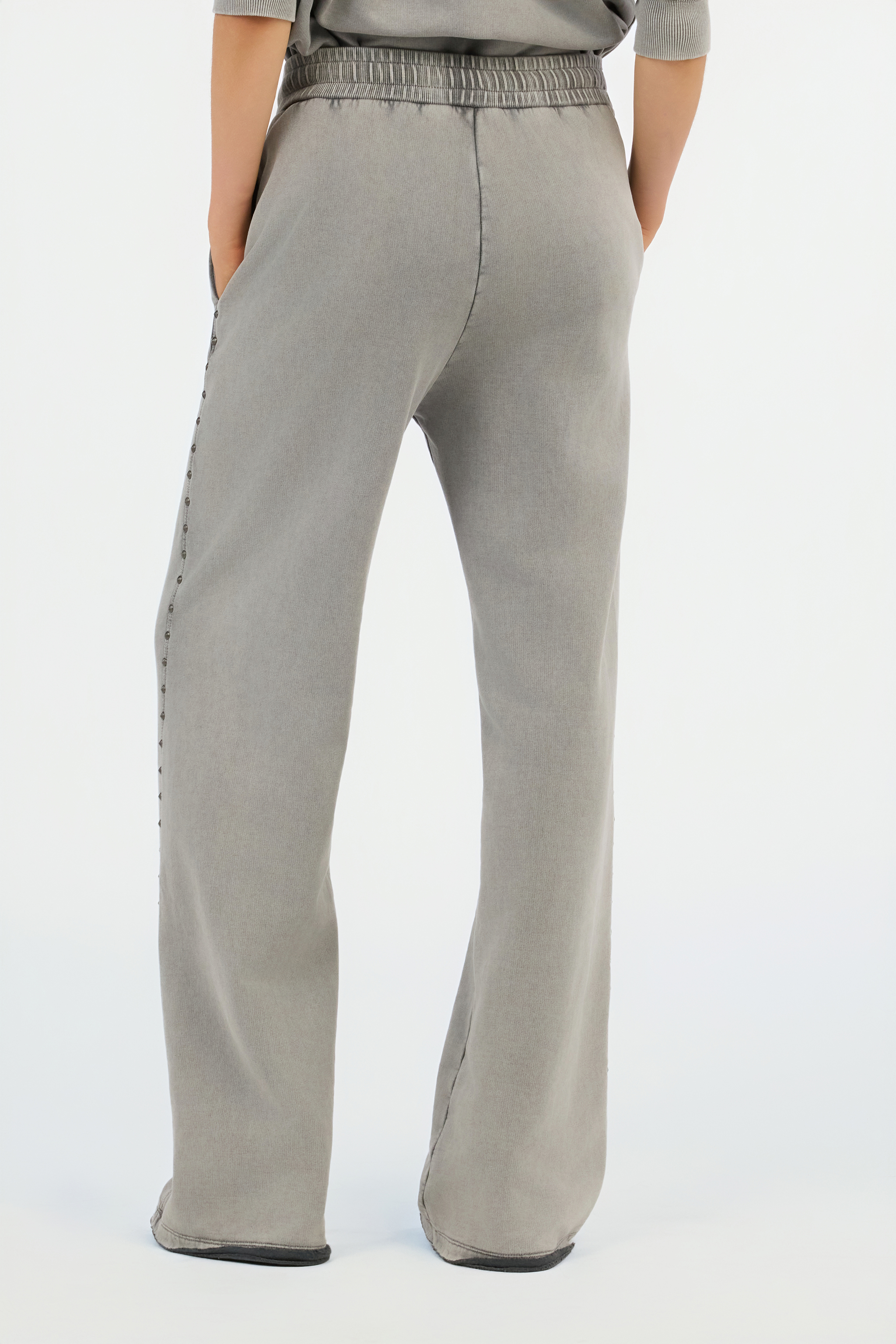 Roberto Cavalli Grey Studded Sweatpants In Gray