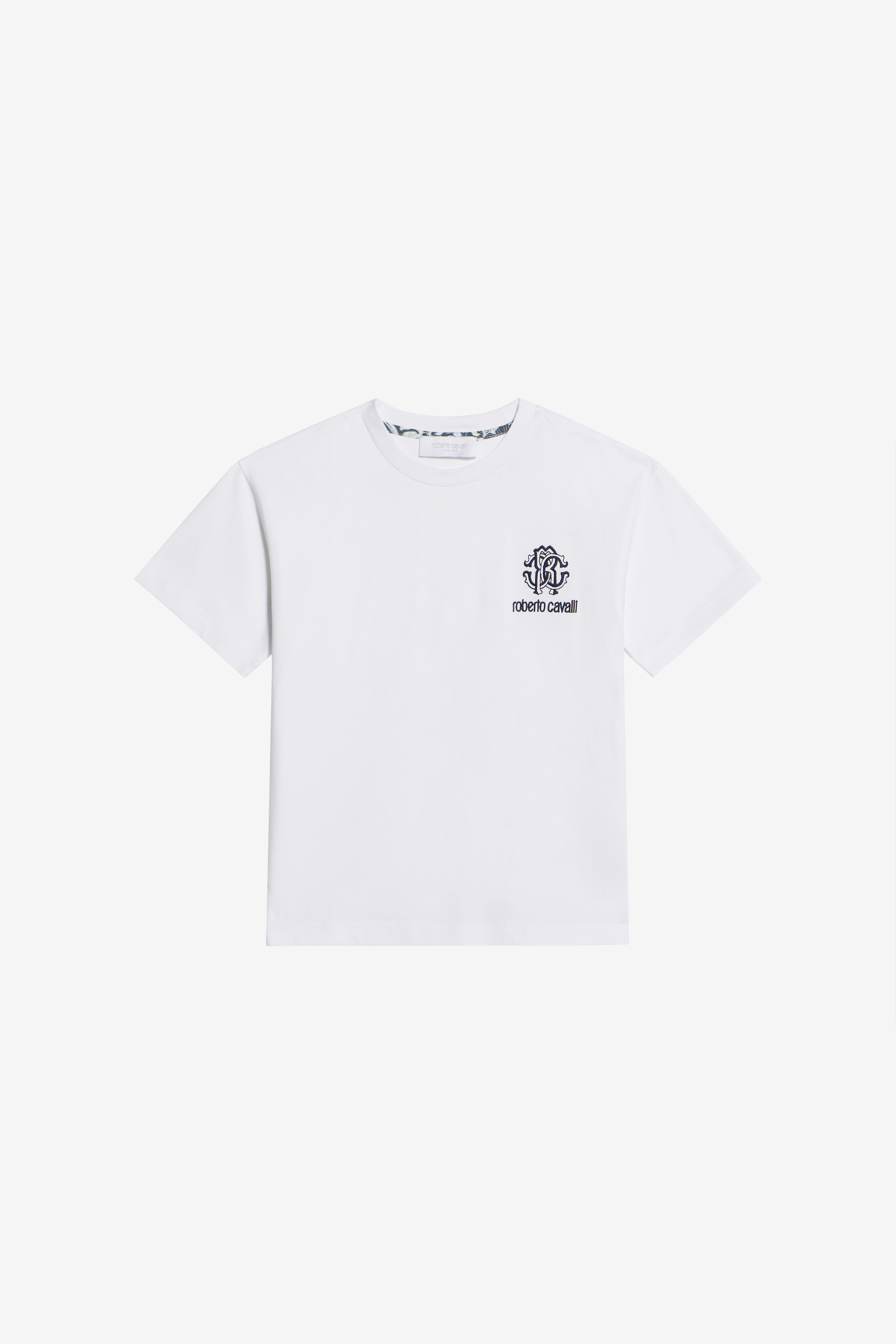 Roberto Cavalli White Cotton T-Shirt With Logo Print | Thumbnail 5 Roberto Cavalli White Cotton T-Shirt With Logo Print | Thumbnail 5