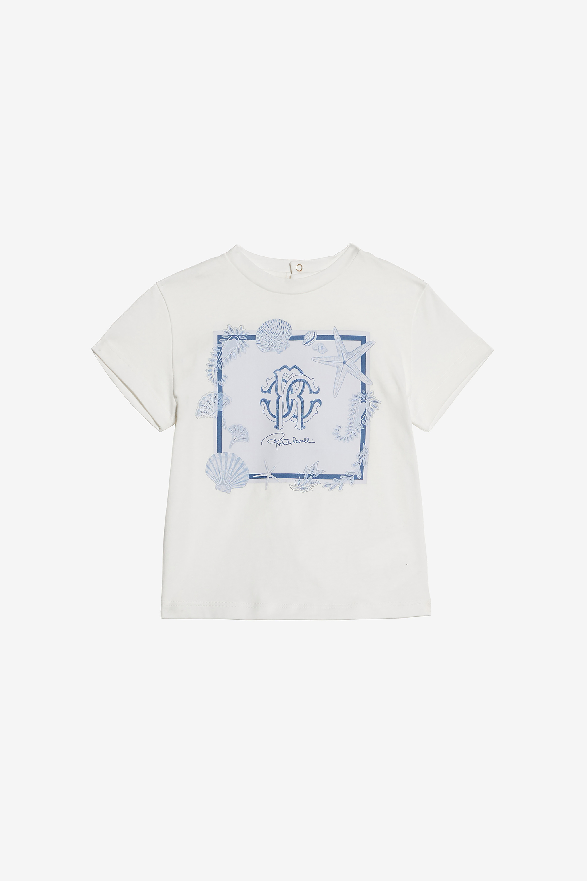 T-Shirt With Marine Print And RC Monogram