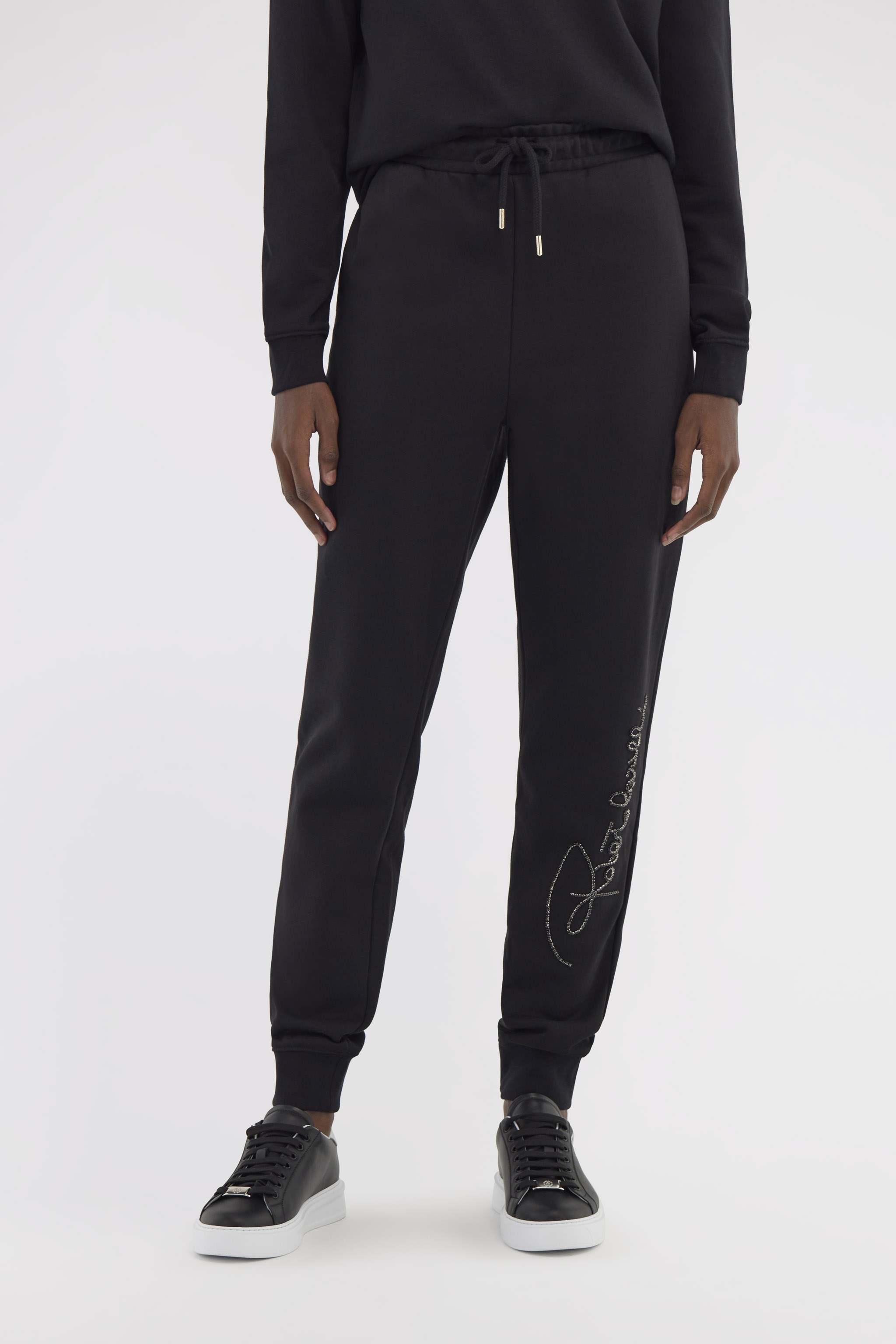 Roberto Cavalli Sporty Pants With Signature In Black