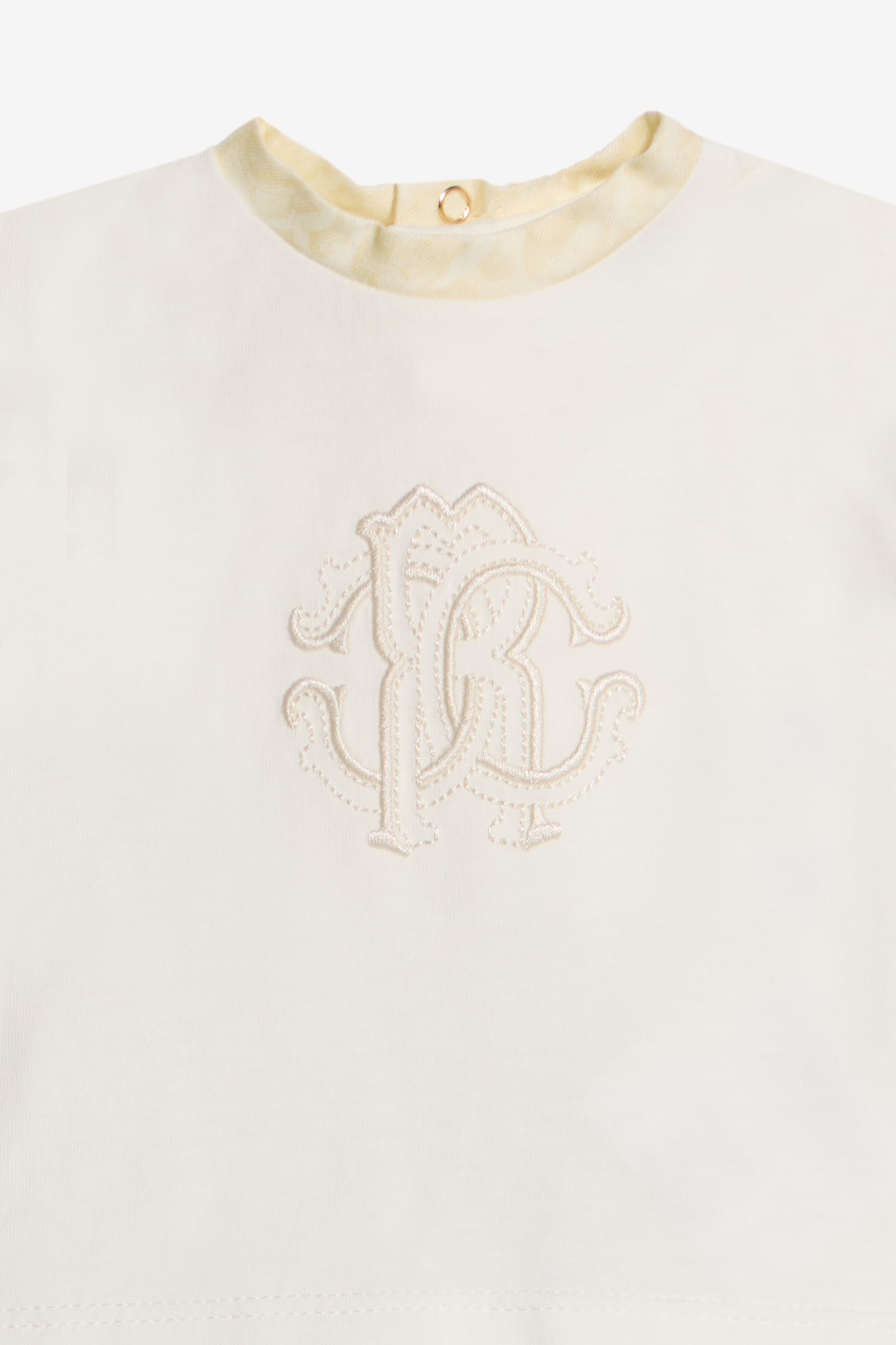  Roberto Cavalli Monogram Zebra Print Cotton Set -  Ready To Wear Ivory 03m 