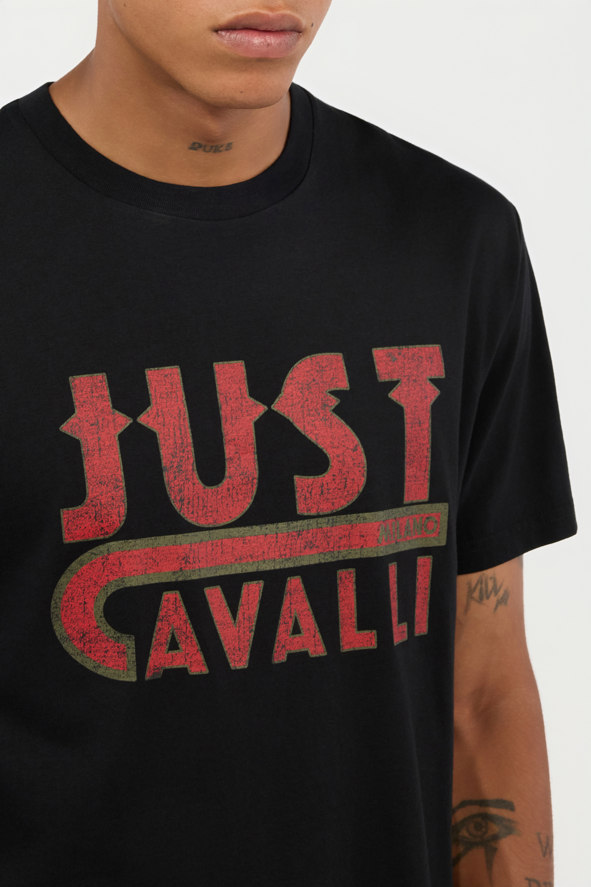 Roberto Cavalli Black T-shirt With Just Cavalli Logo In Black