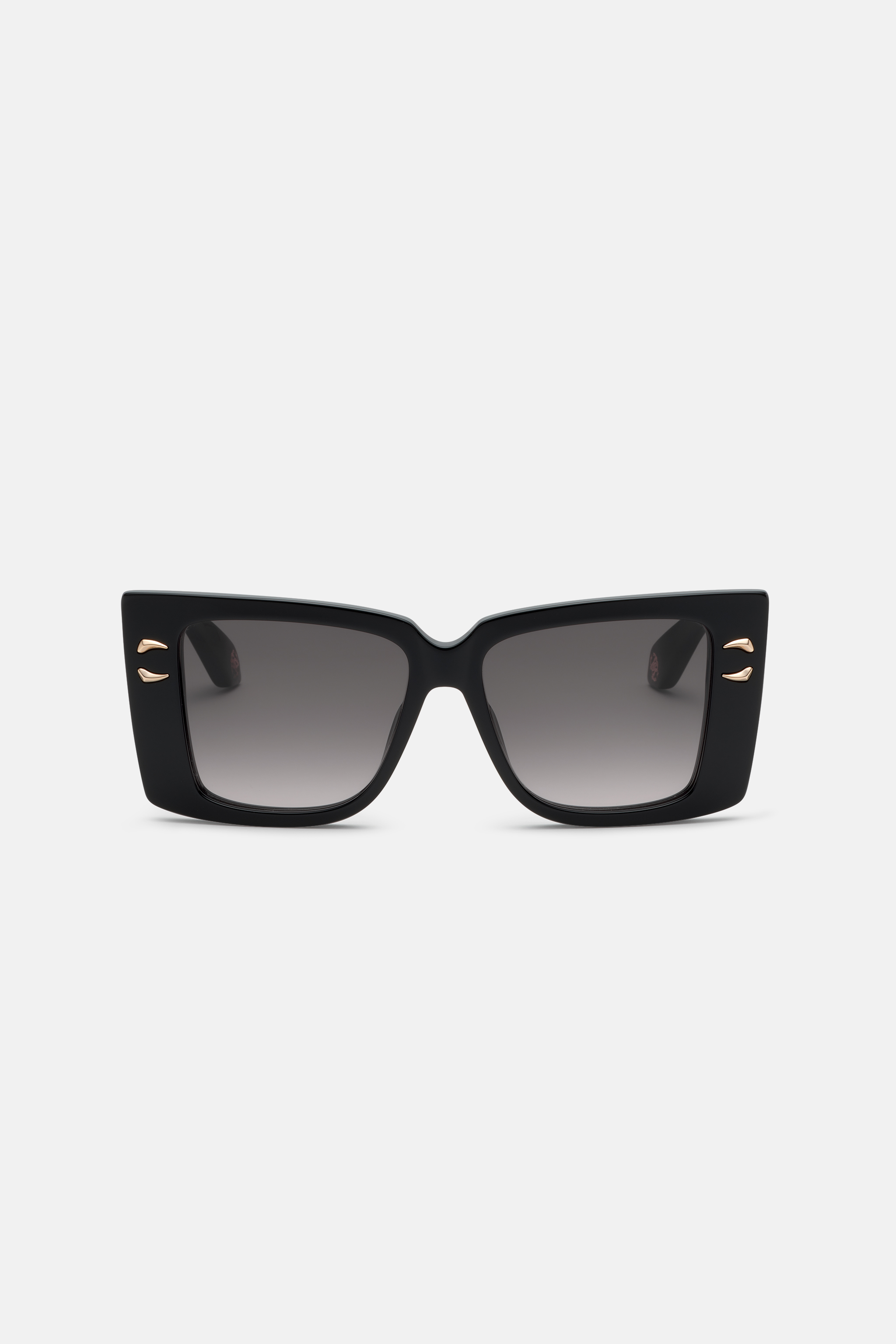 Roberto Cavalli Women's Black Sunglasses With Wide Rectangualr Front With Fangs