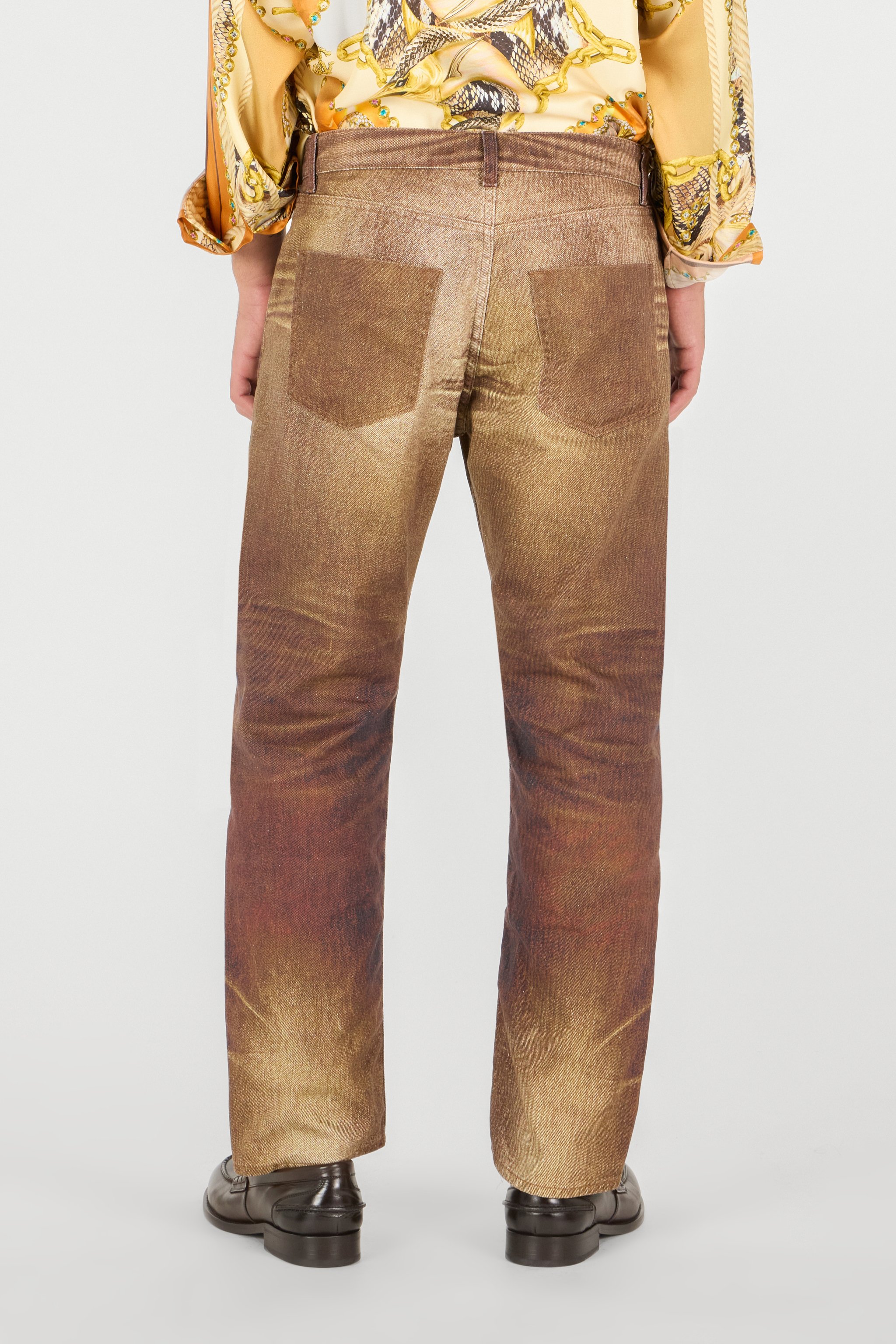 Roberto Cavalli Faded-effect Jeans In Brown