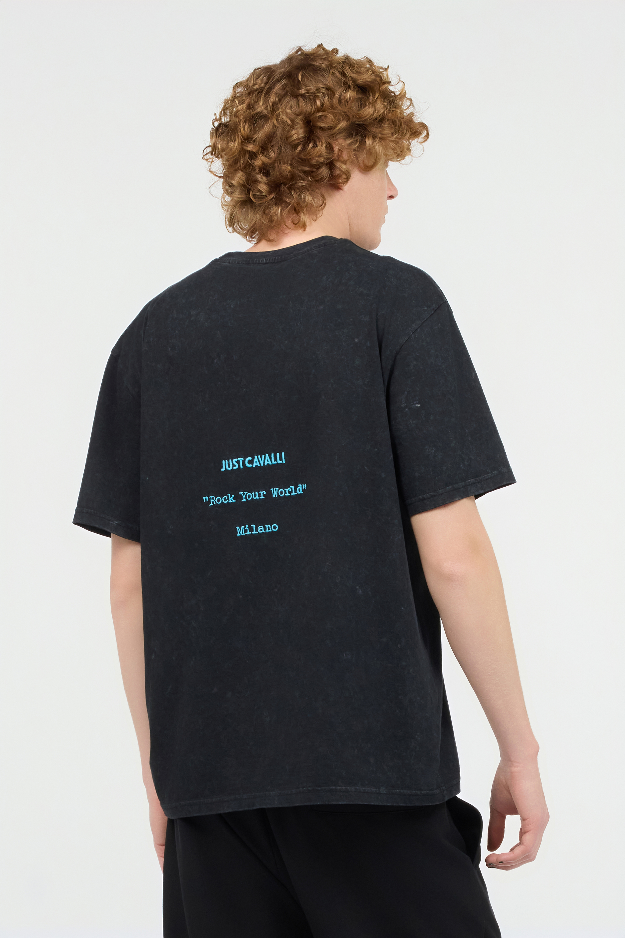 Roberto Cavalli T-shirt With Logo In Black