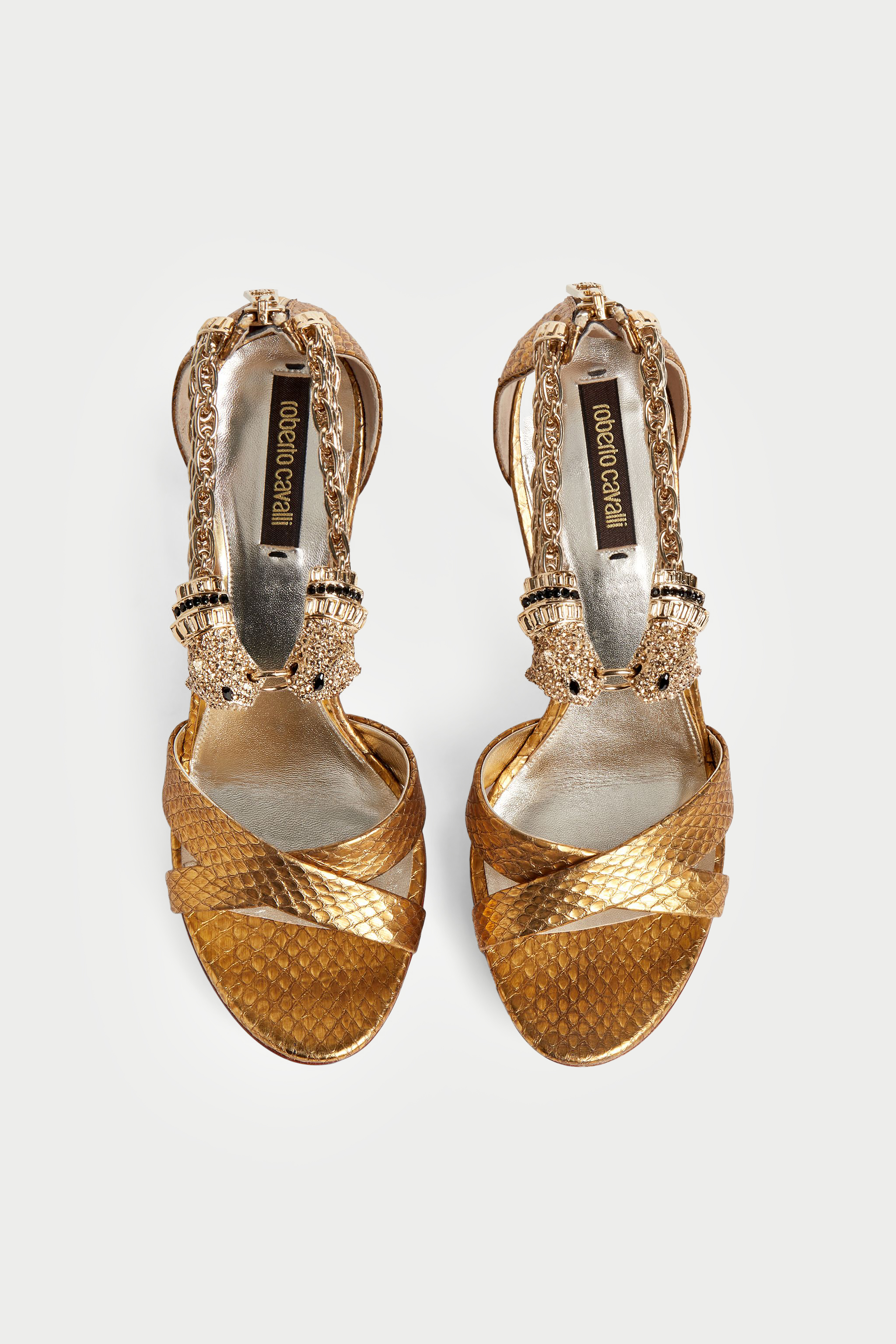 ROBERTO CAVALLI SANDALEN MIT PANTHERKOPF 
