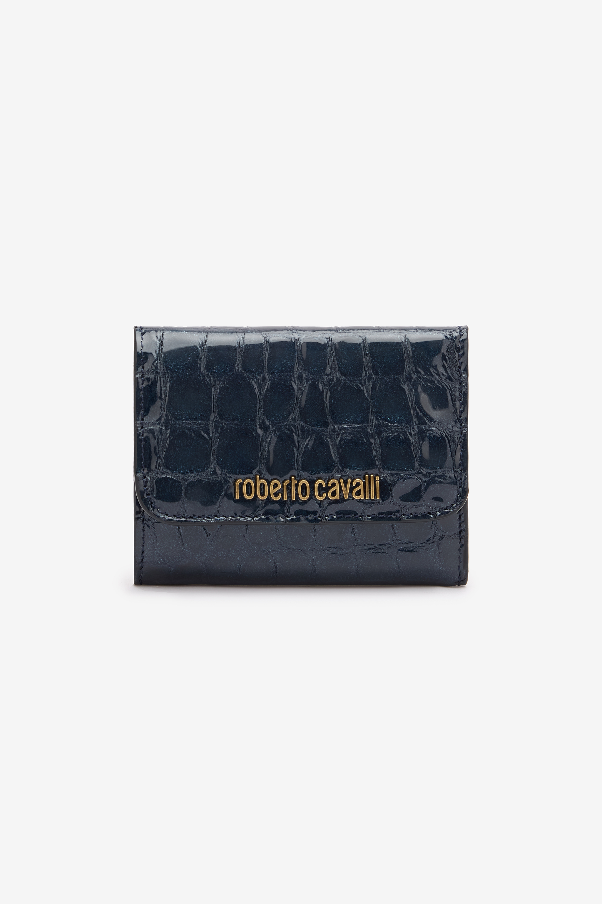 Roberto Cavalli Women's Dark/Blue Cardholder With Crocodile Print - Accessories