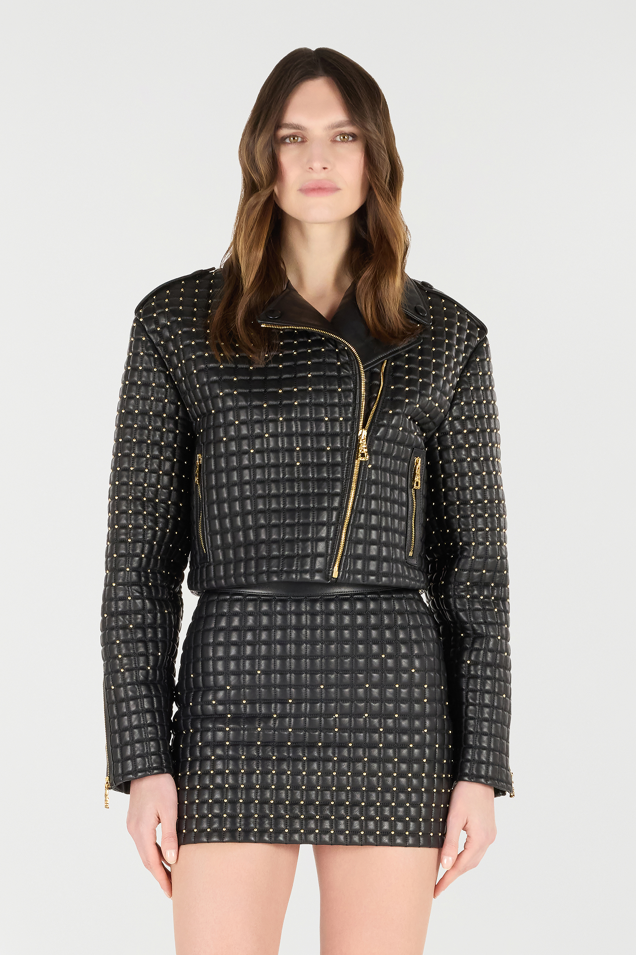  Roberto Cavalli Cropped Jacket With 3d-effect Quilting - Female  Black 44 