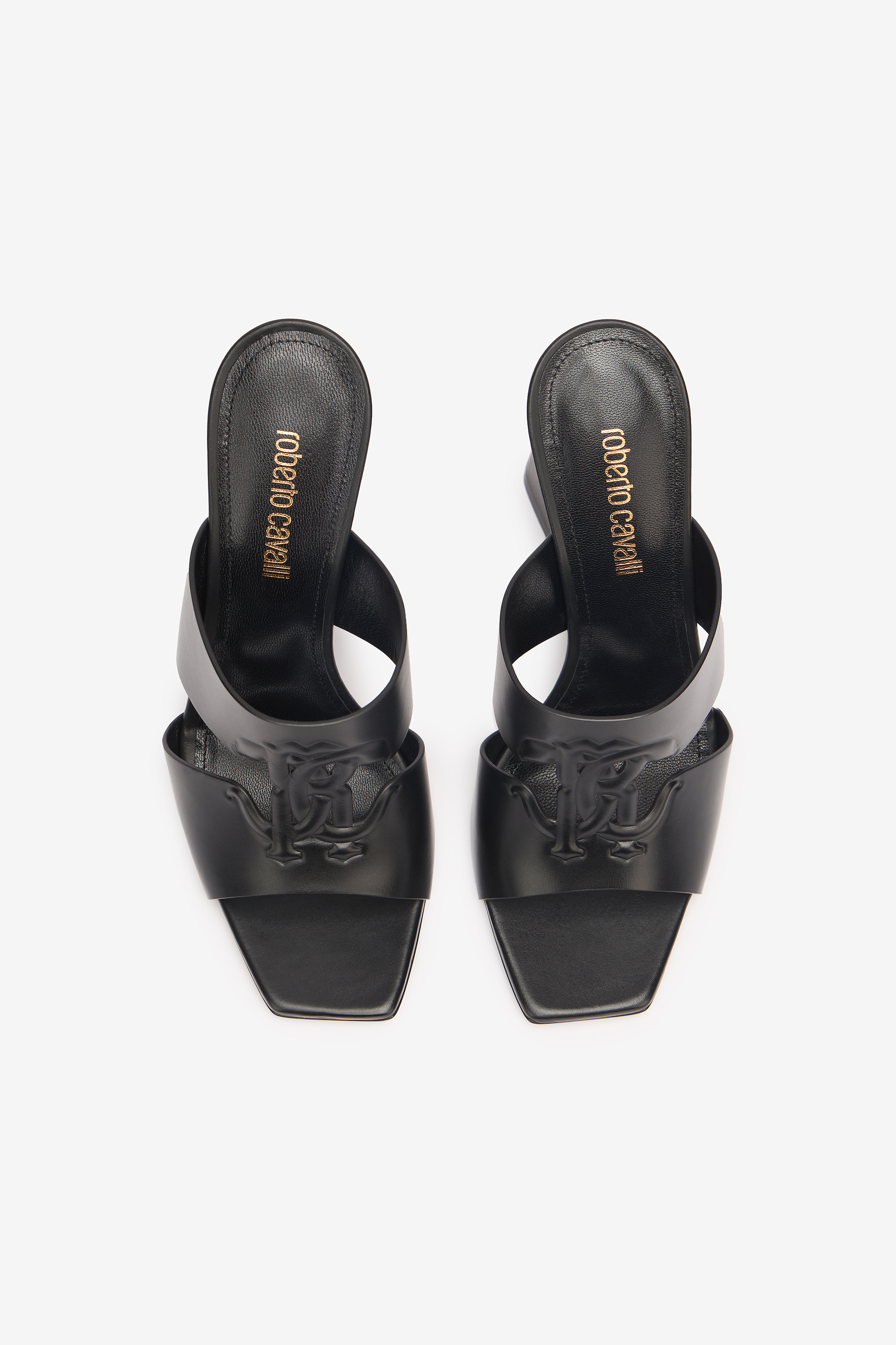Roberto Cavalli Mules With Chunky Heel In Black
