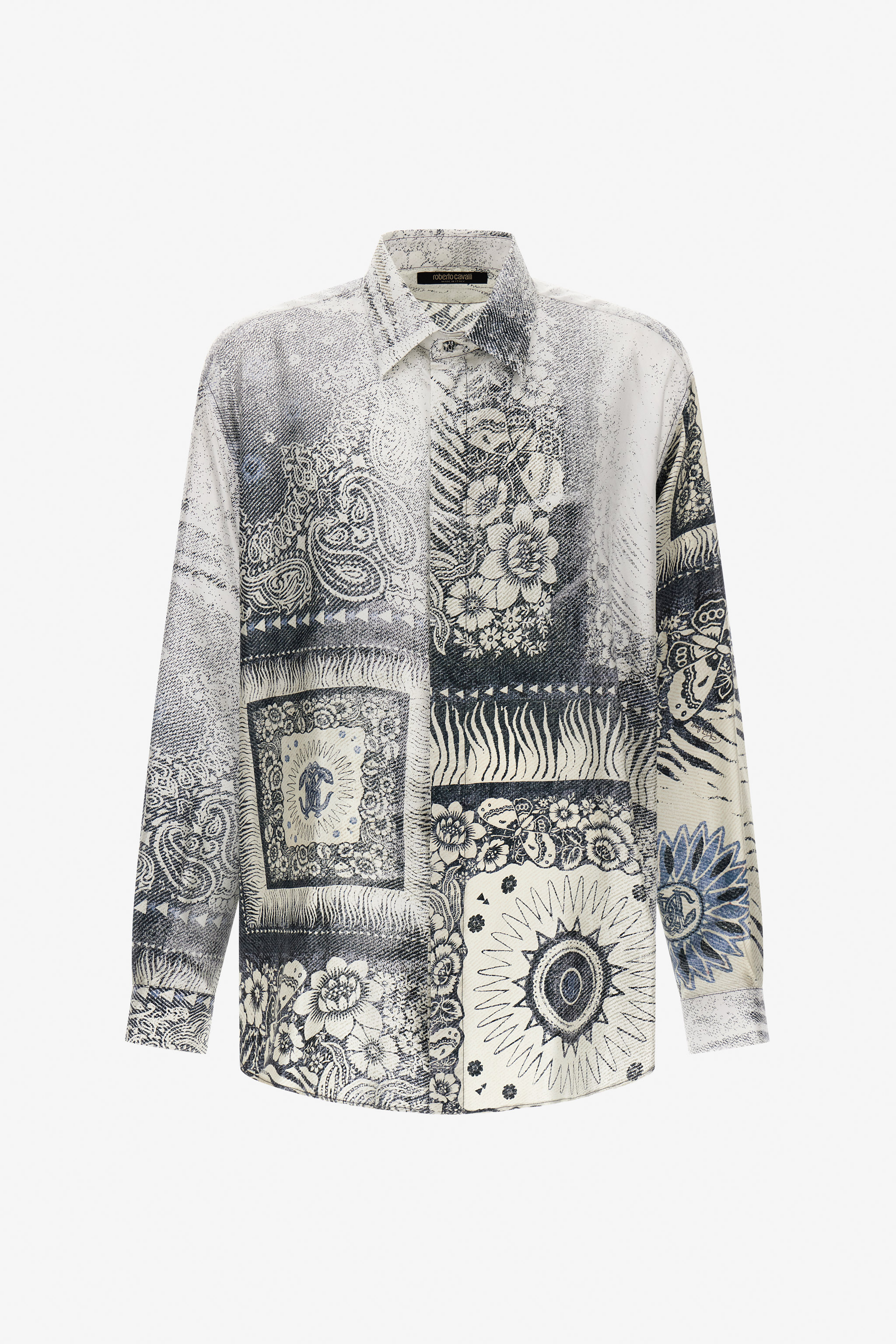 Roberto Cavalli Bandana Print Shirt In Blue