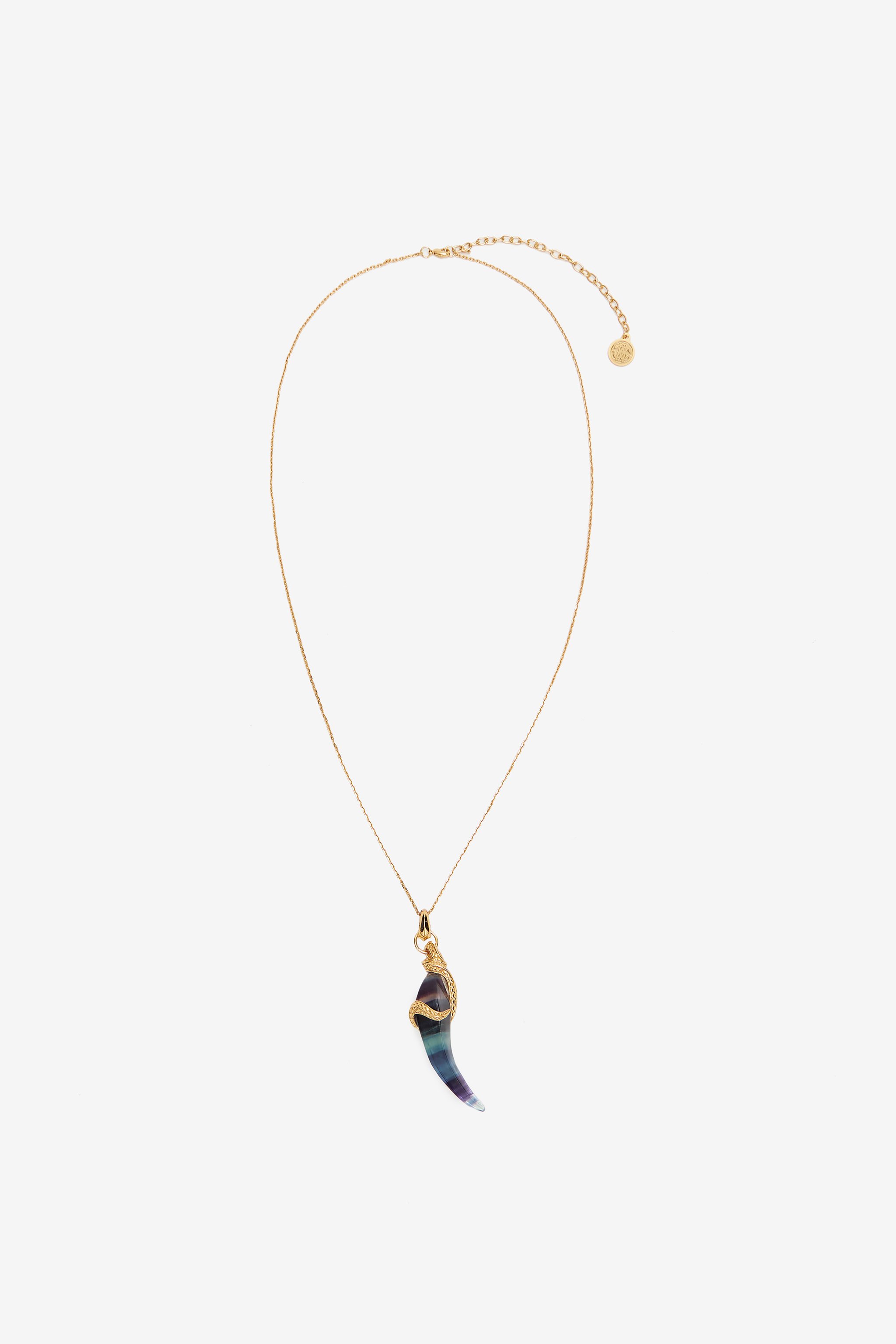 Roberto Cavalli Necklace With Fang Pendant In Gold