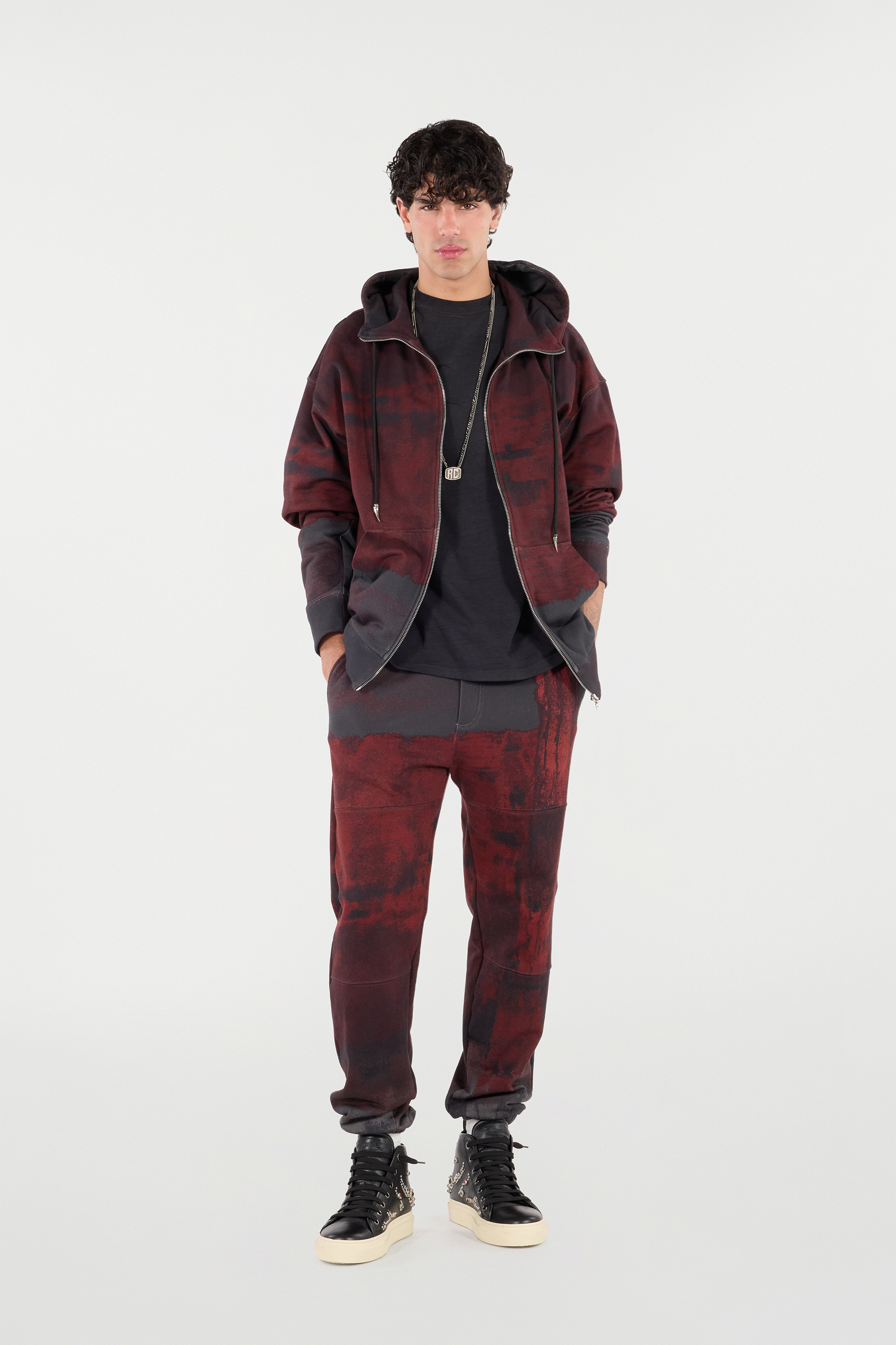 Roberto Cavalli Cotton Pants With Drawstring And Fang In Multi