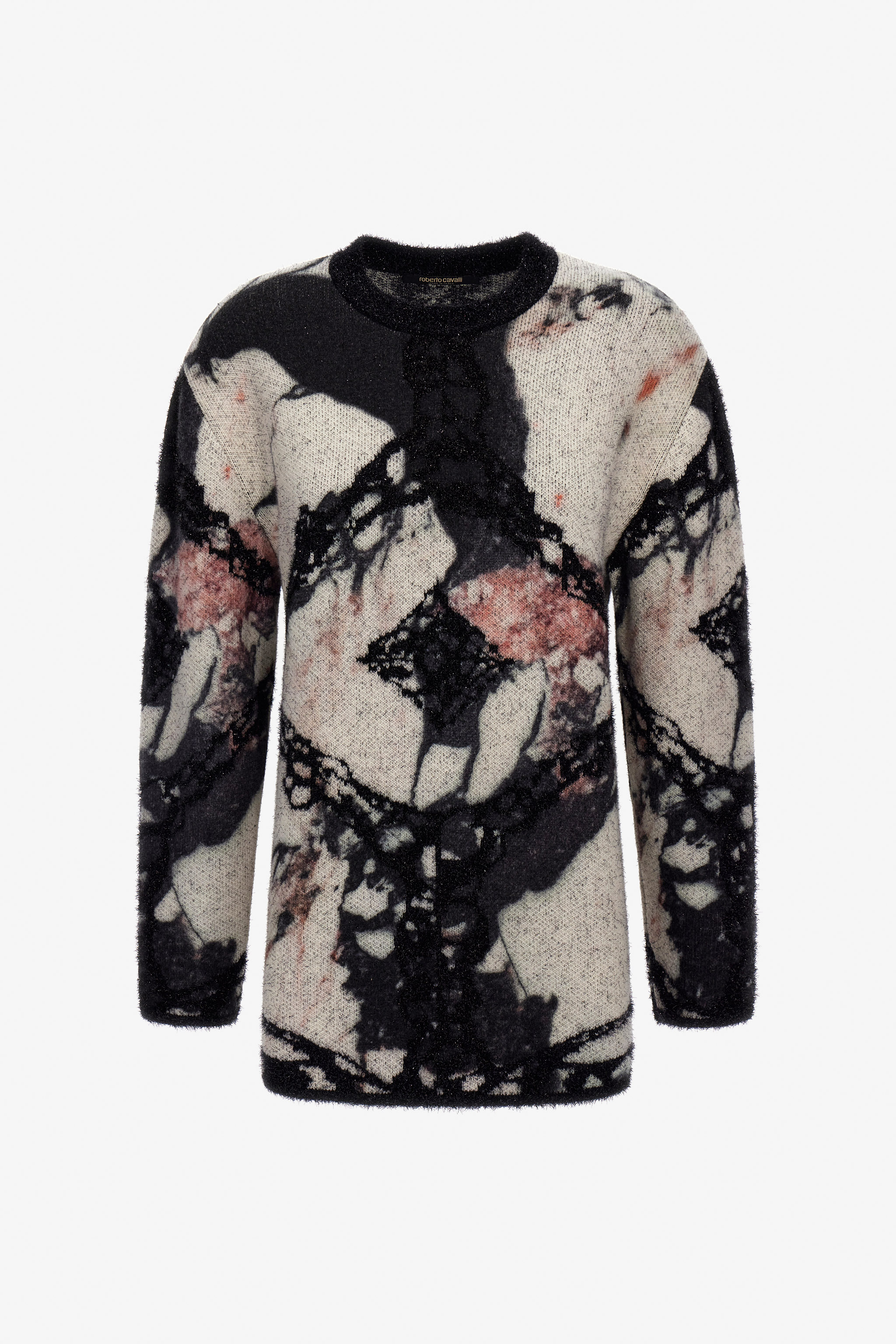 Roberto Cavalli Abstract-pattern Sweater In Black