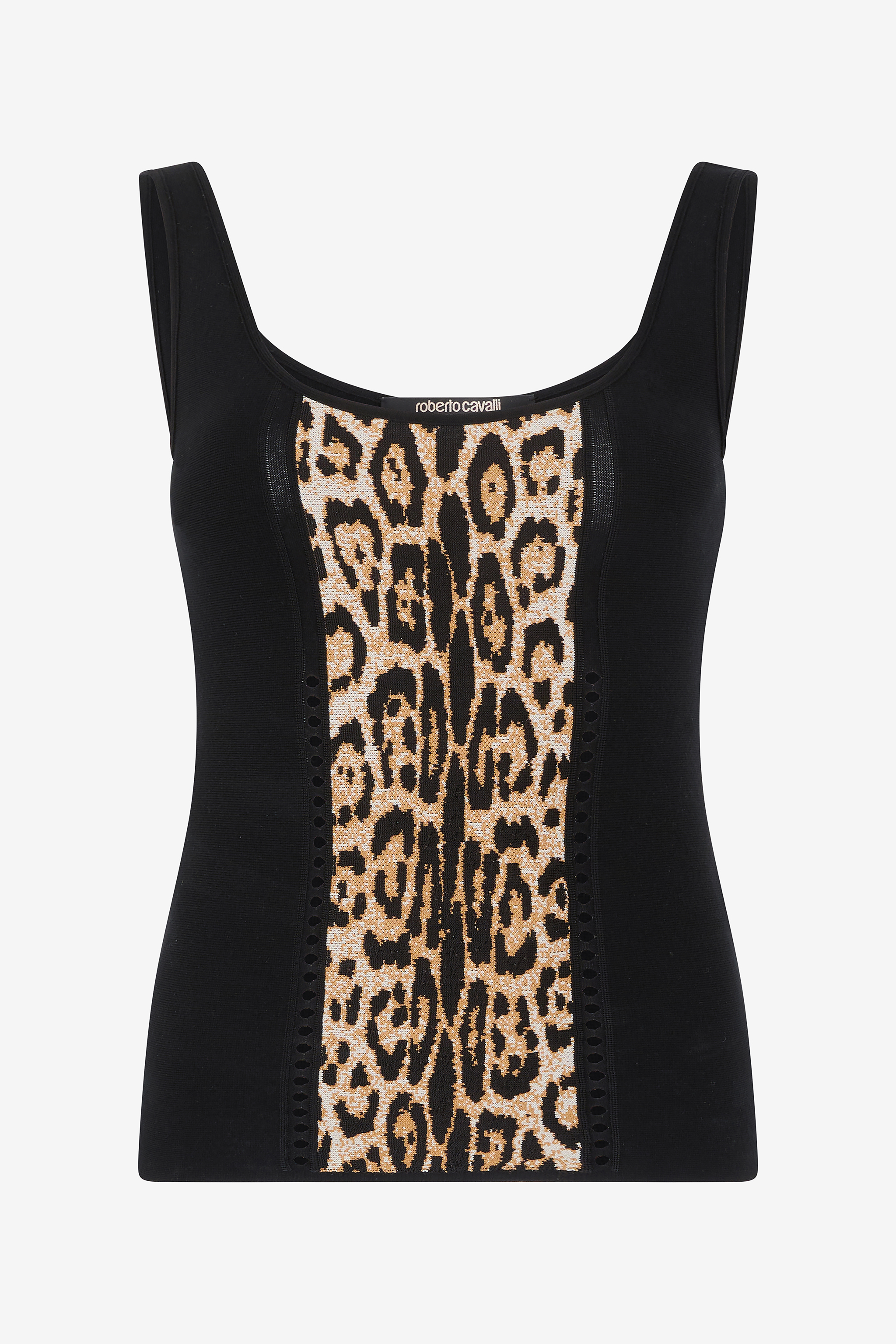 Stretch Top With Jaguar Skin Insert