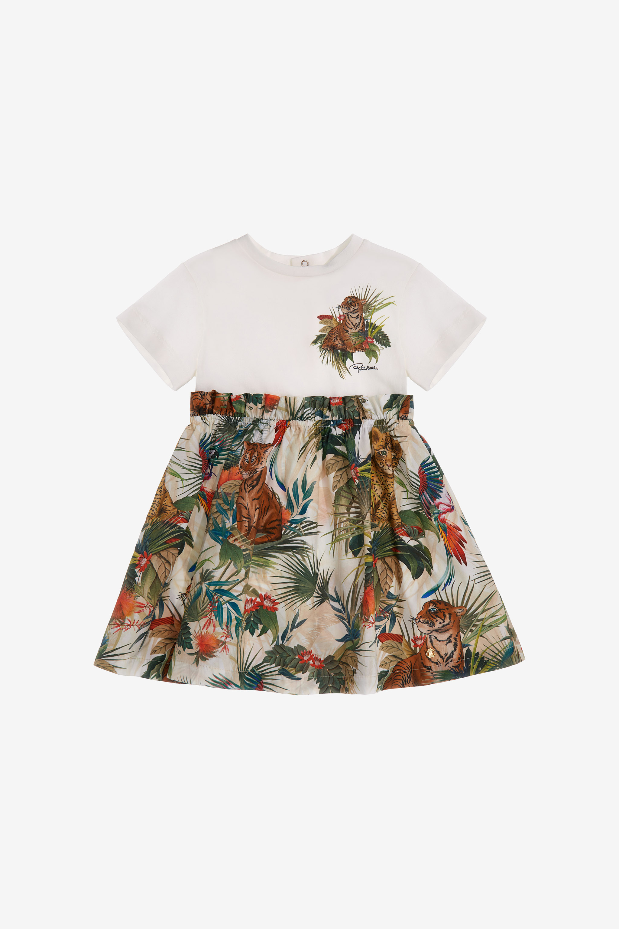 Roberto Cavalli Jungle Print Dress In Green