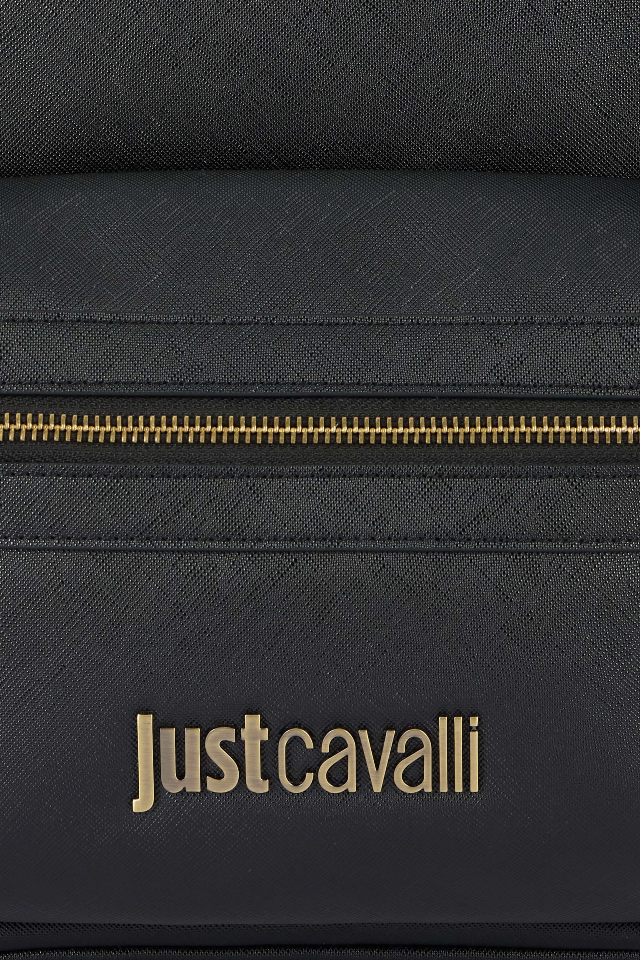 Black Just Cavalli Logo Backpack