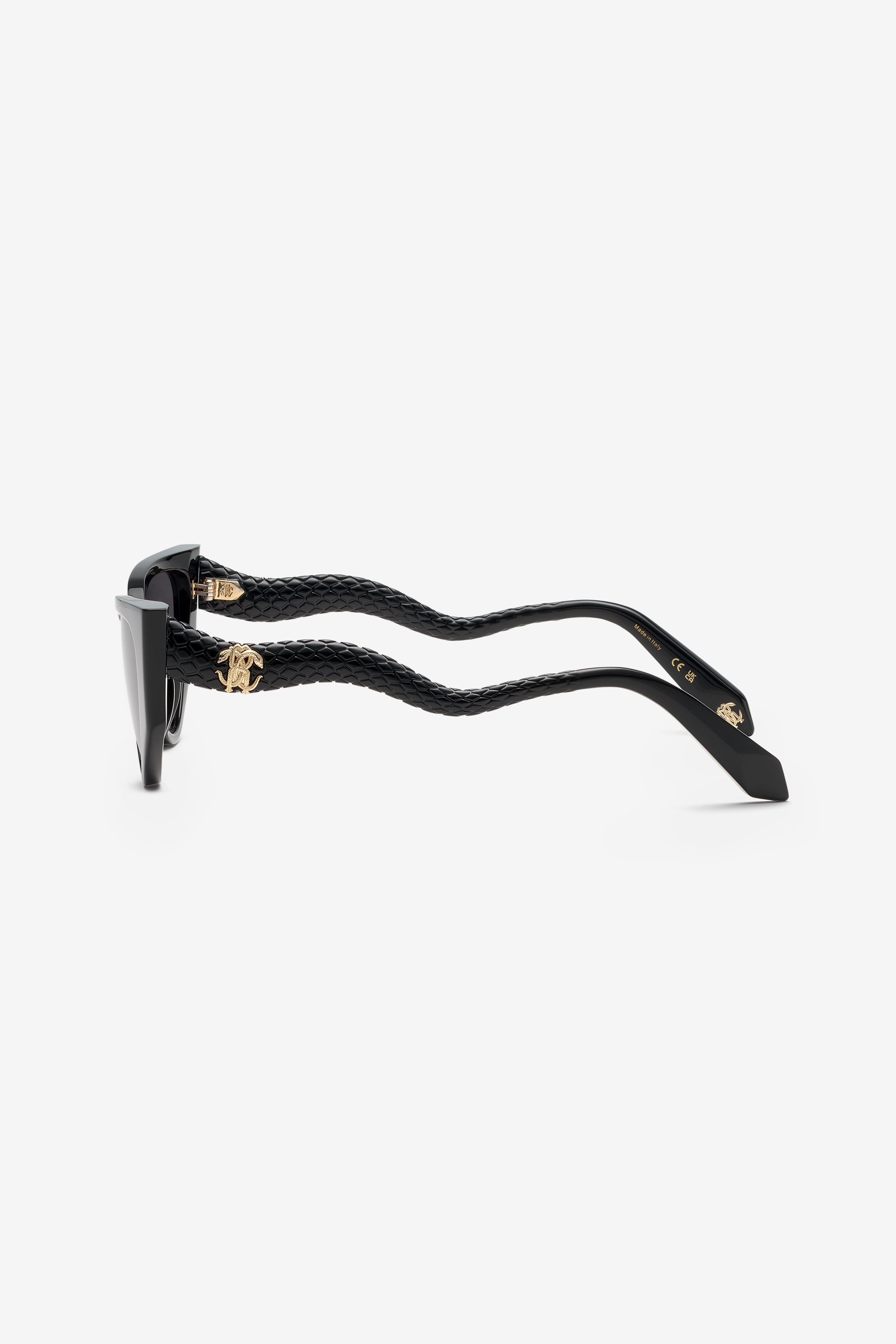 ROBERTO CAVALLI SONNENBRILLE IN CAT-EYE-FORM MIT BÜGELN IM SKALENEFFEKT