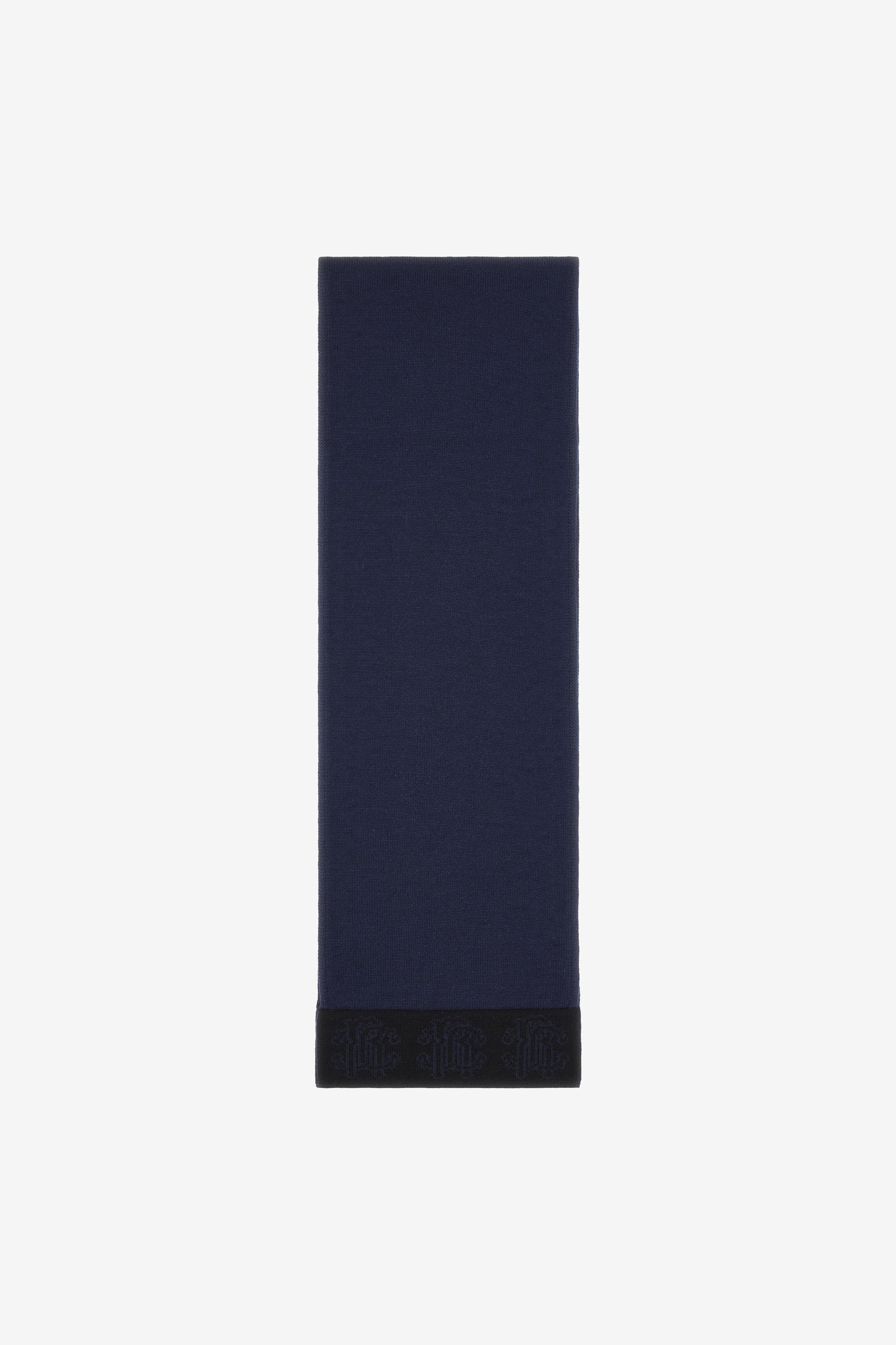 Roberto Cavalli Scarf With Monogram Rc In Dark Blue