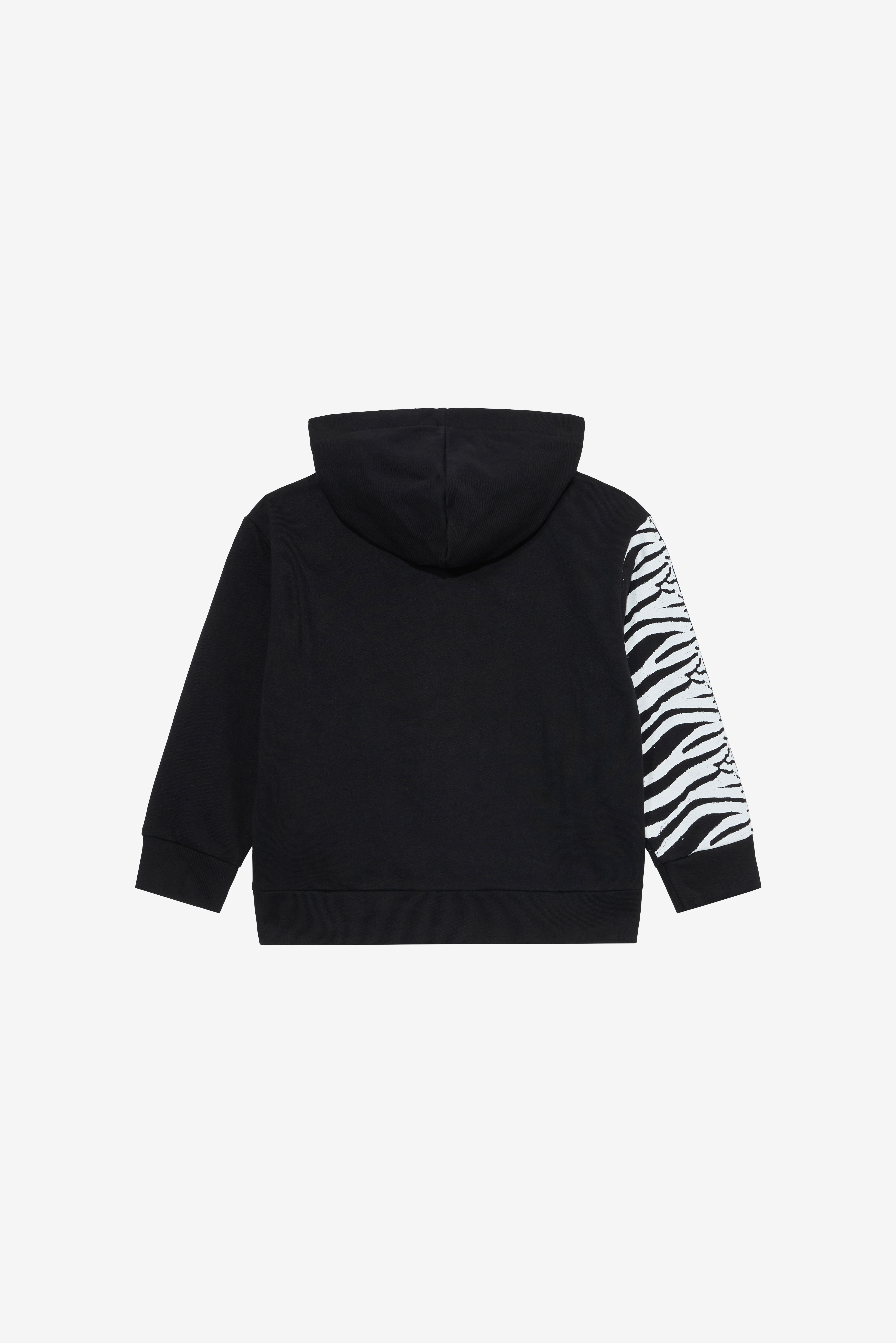 Black Sweatshirt With Zebra Print And Monogram RC
