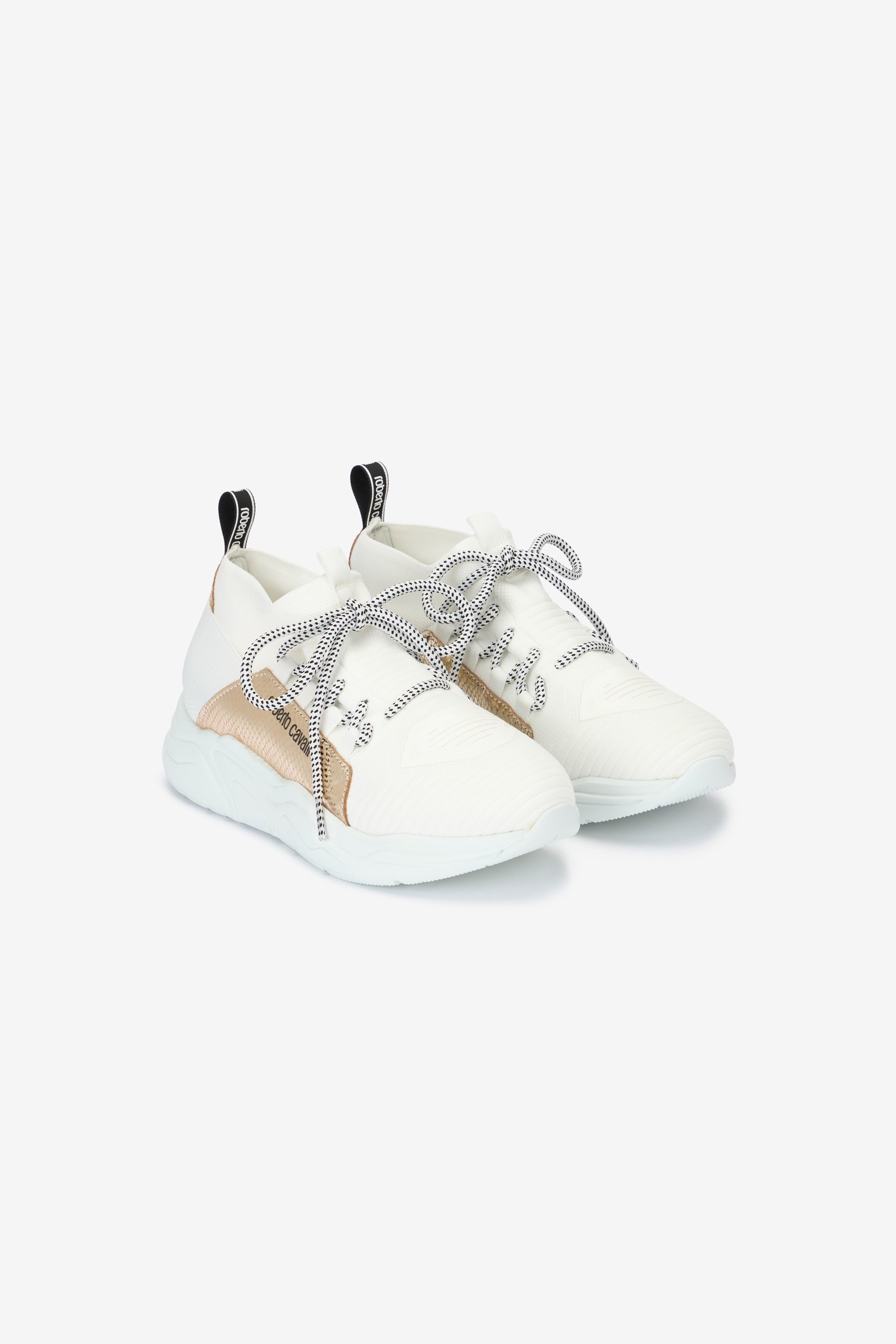 Roberto Cavalli Sneakers With Snake-effect Inserts In White