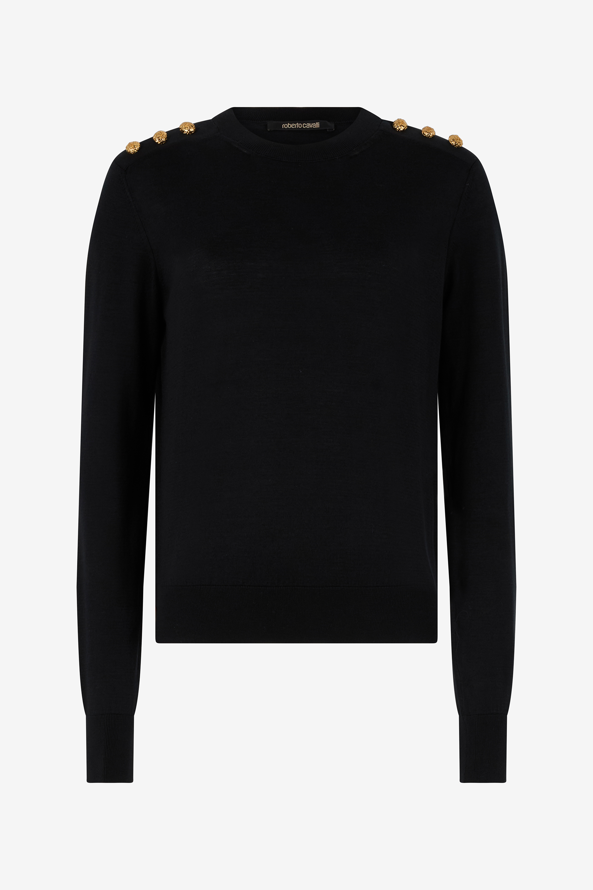 Roberto Cavalli Women's Gold/Black Sweater With Buttons - Ready To Wear