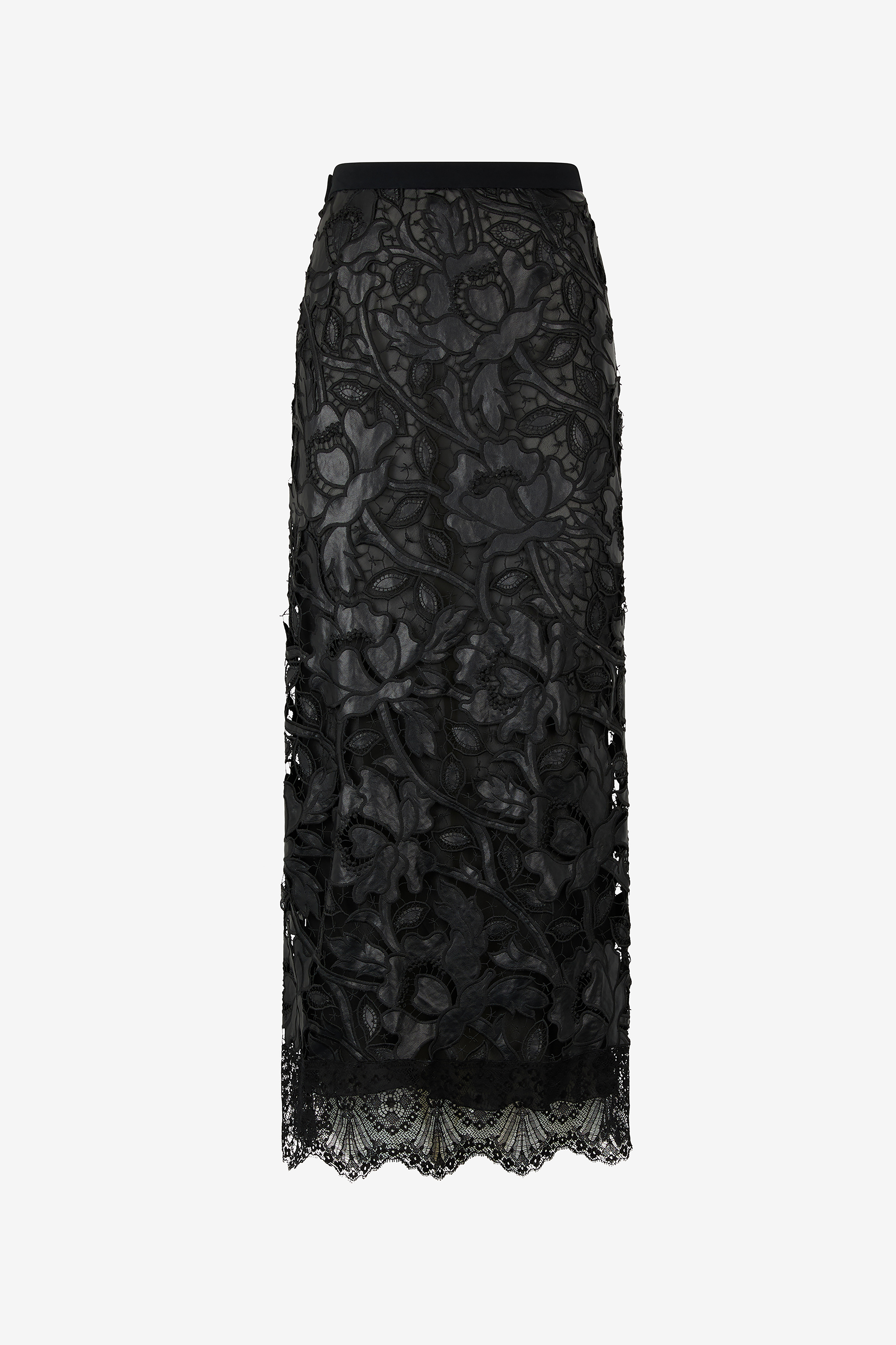 Roberto Cavalli Nero Gonna Lunga Con Motivo Floreale All Over - Female 42 - Immagine 1