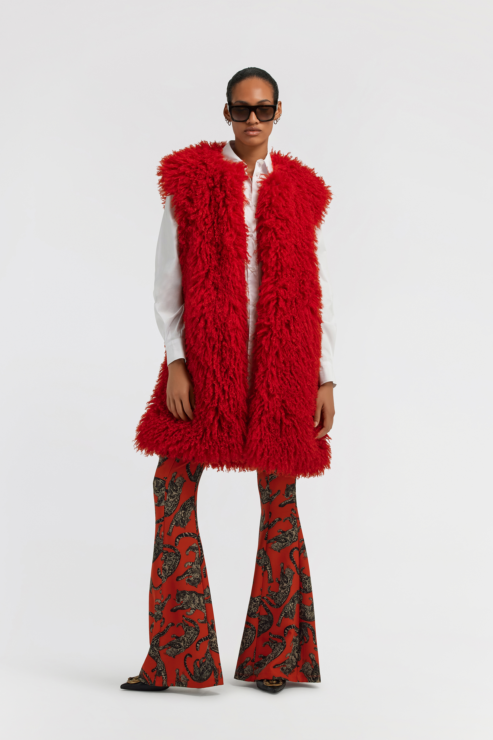 Roberto Cavalli Just Cavalli Eco-fur In Red