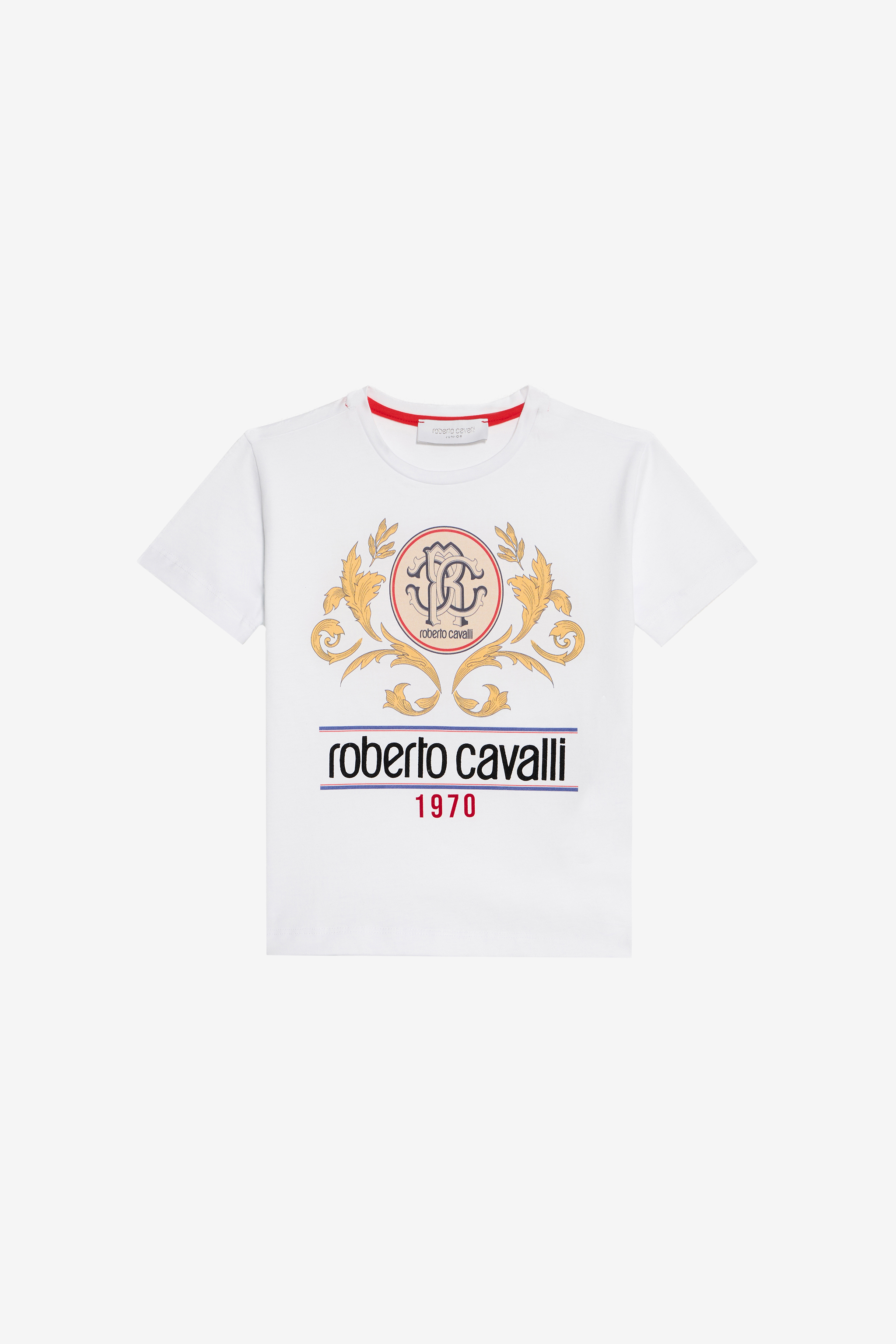 Roberto Cavalli Boys White Optical T-Shirt With Logo Print - Ready To Wear Optical